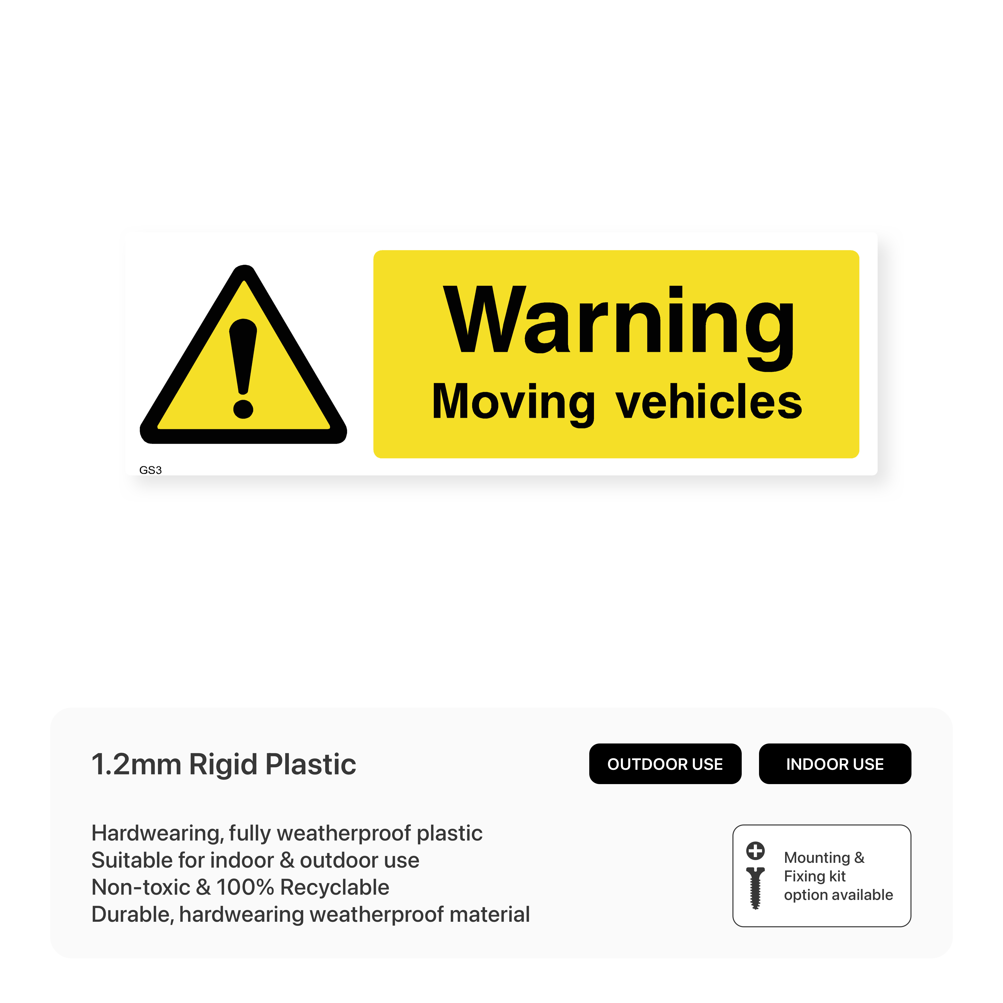 Warning - Moving Vehicles Sign – Safety Signs & Stickers