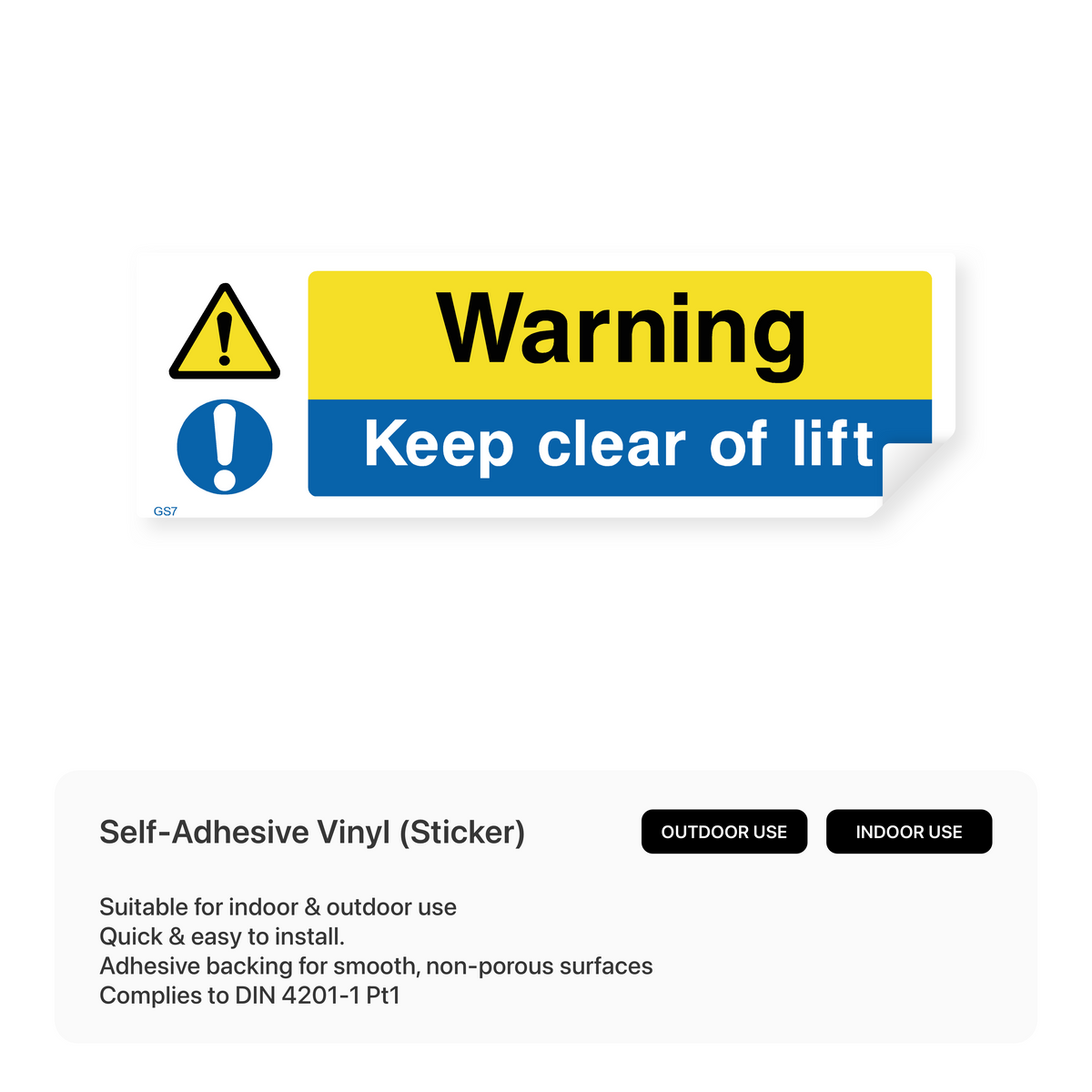 Clean Lift Signage Warning - Keep Clear of Lift Sign – Safety Signs & Stickers