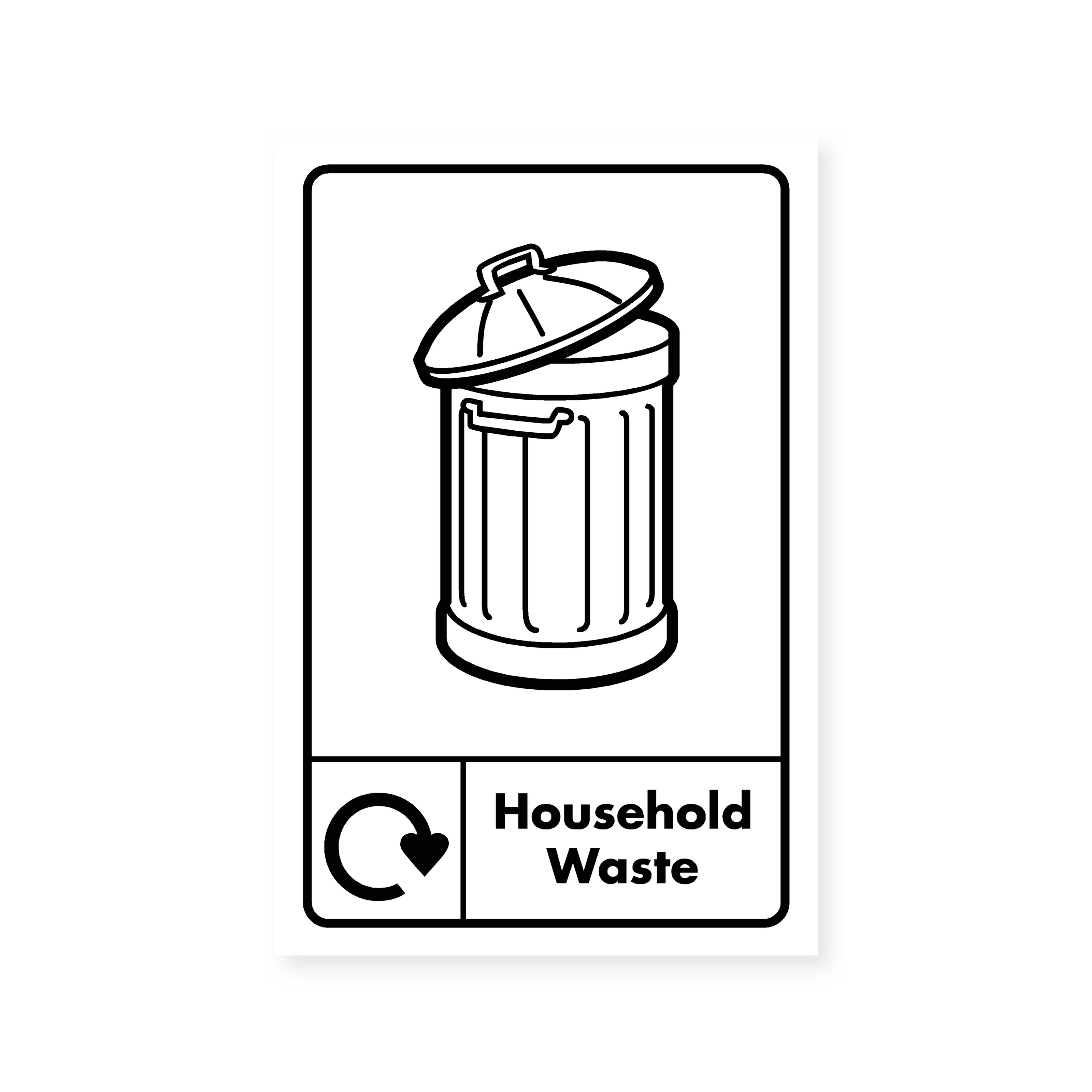 Household Waste Recycling - Portrait Sign – Safety Signs & Stickers