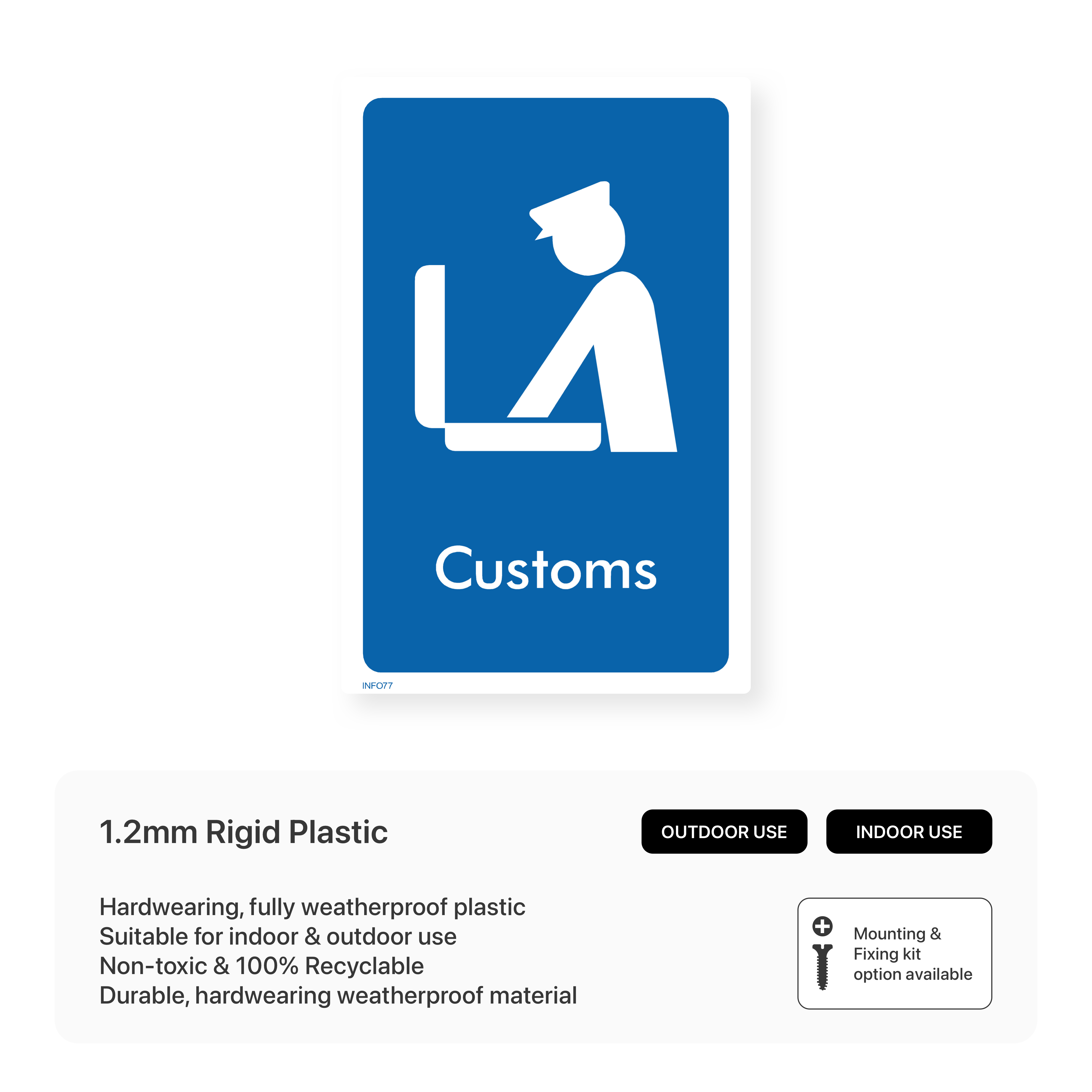 Customs Sign – Safety Signs & Stickers