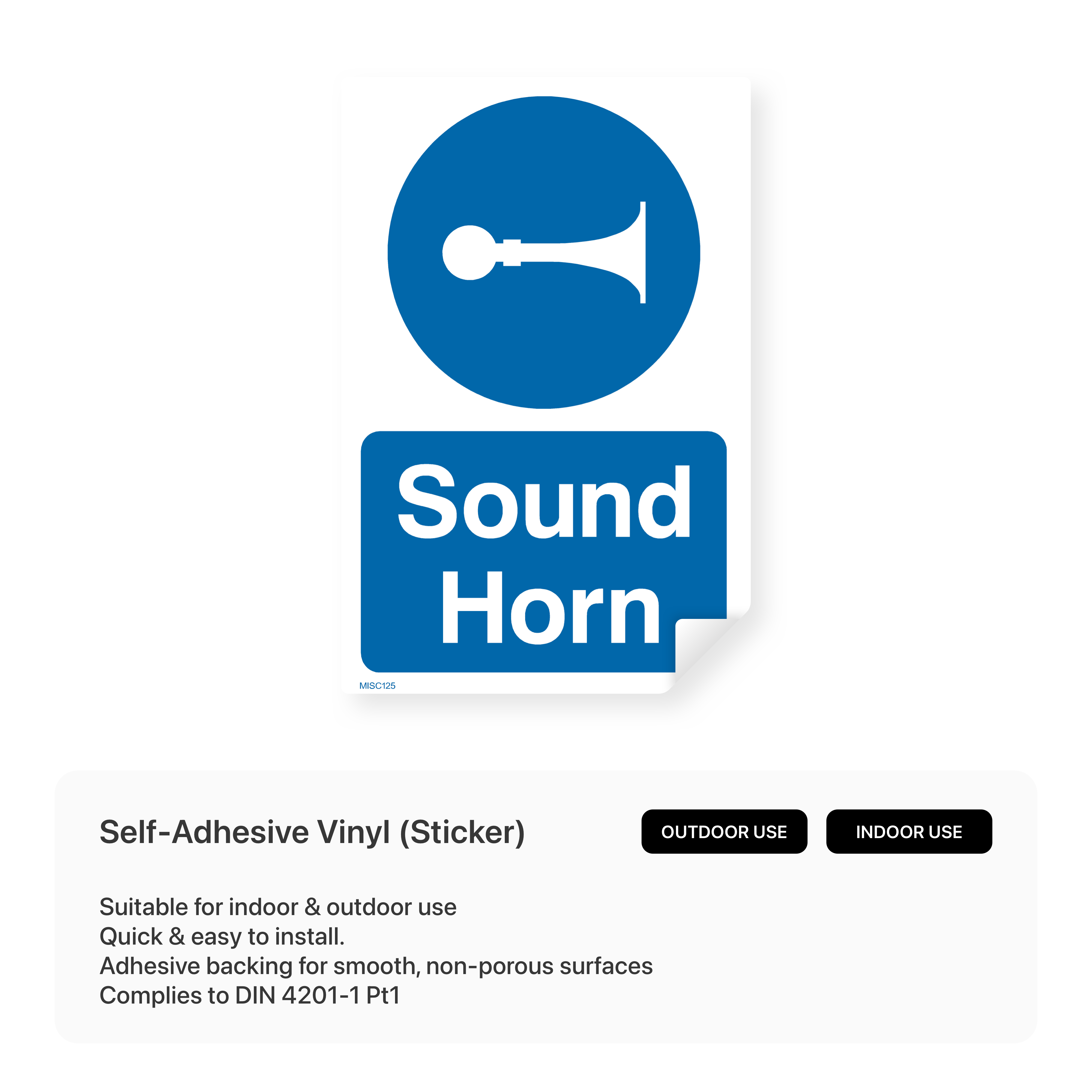 Sign instructing to sound horn.