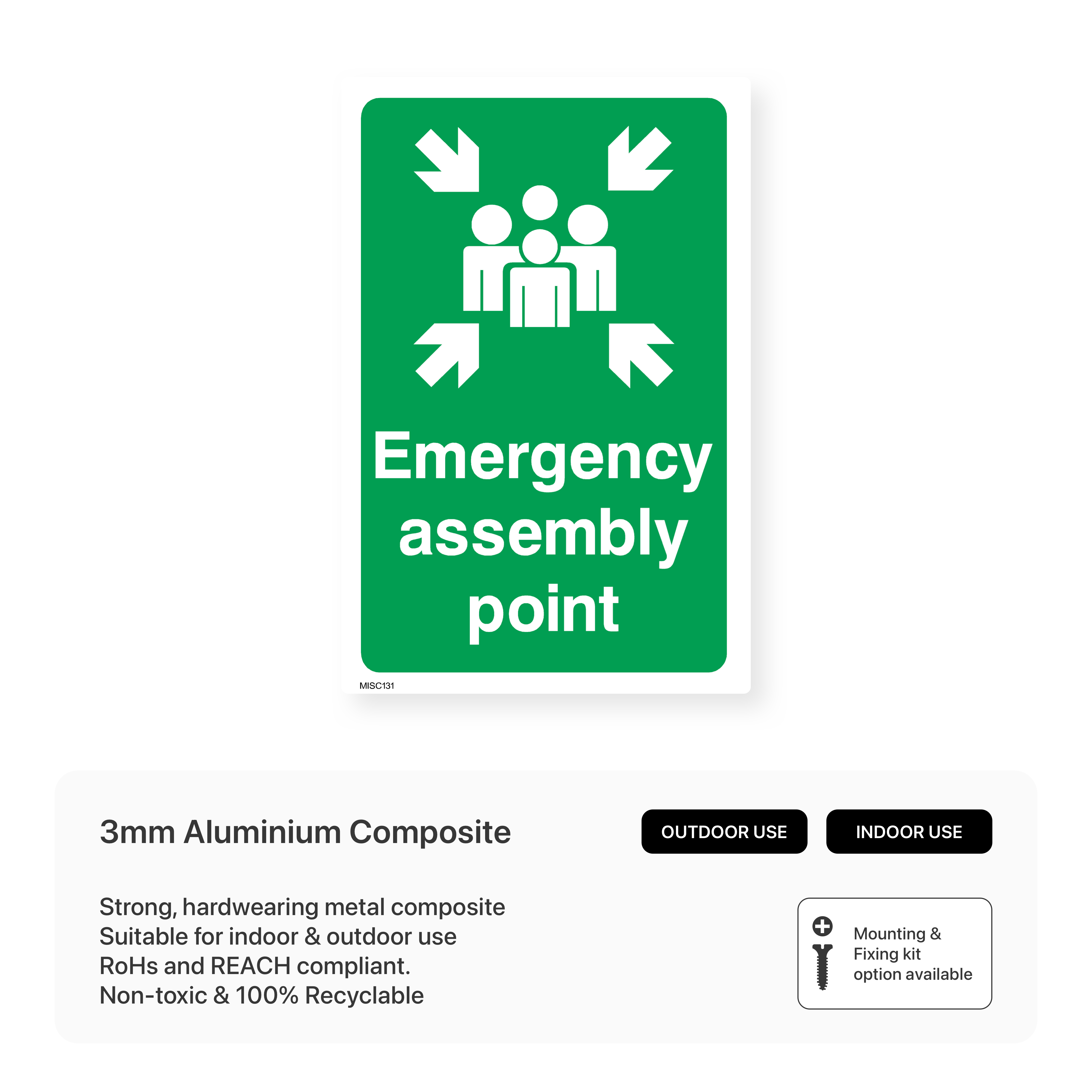 Emergency Assembly Point Sign – Safety Signs & Stickers