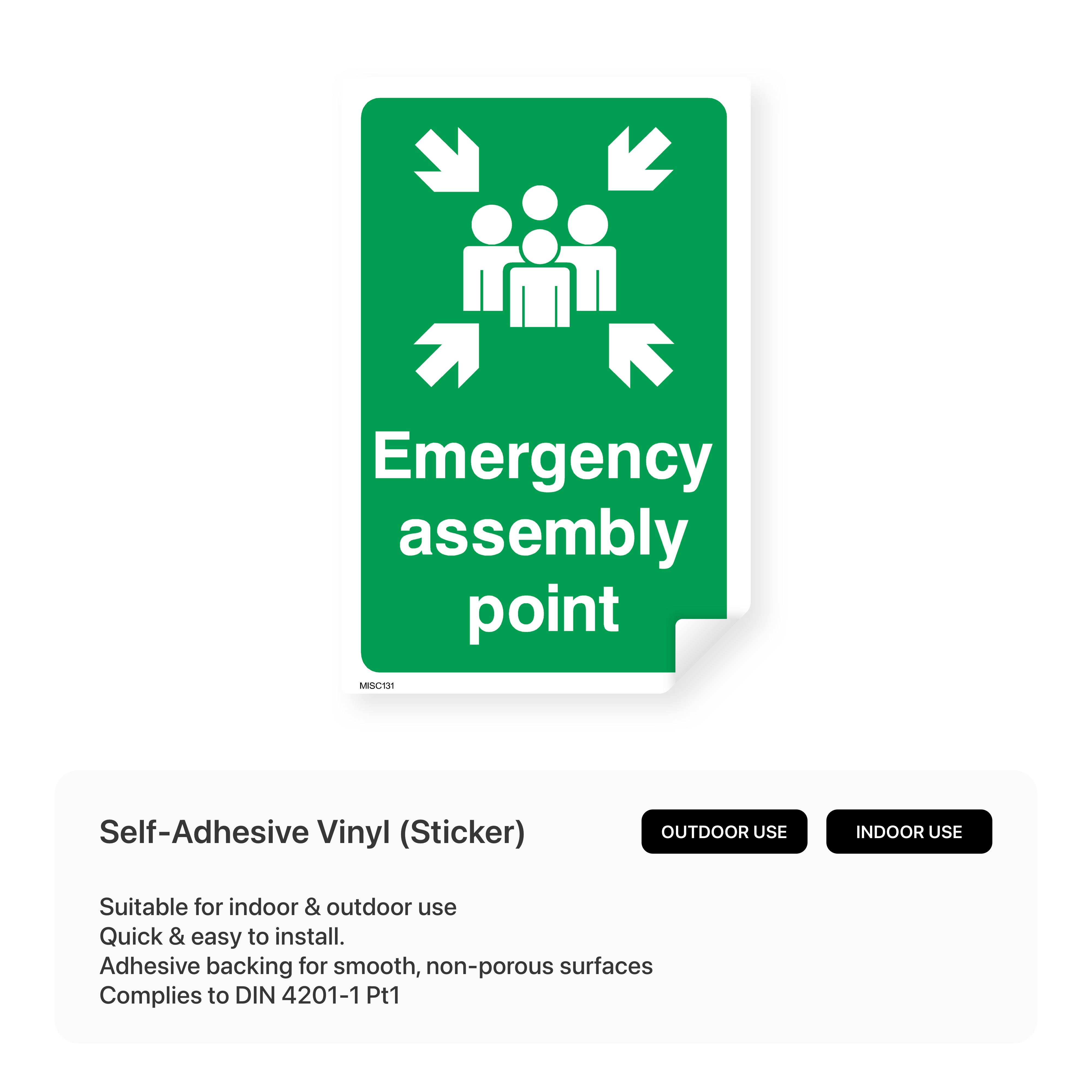 Emergency Assembly Point Sign – Safety Signs & Stickers