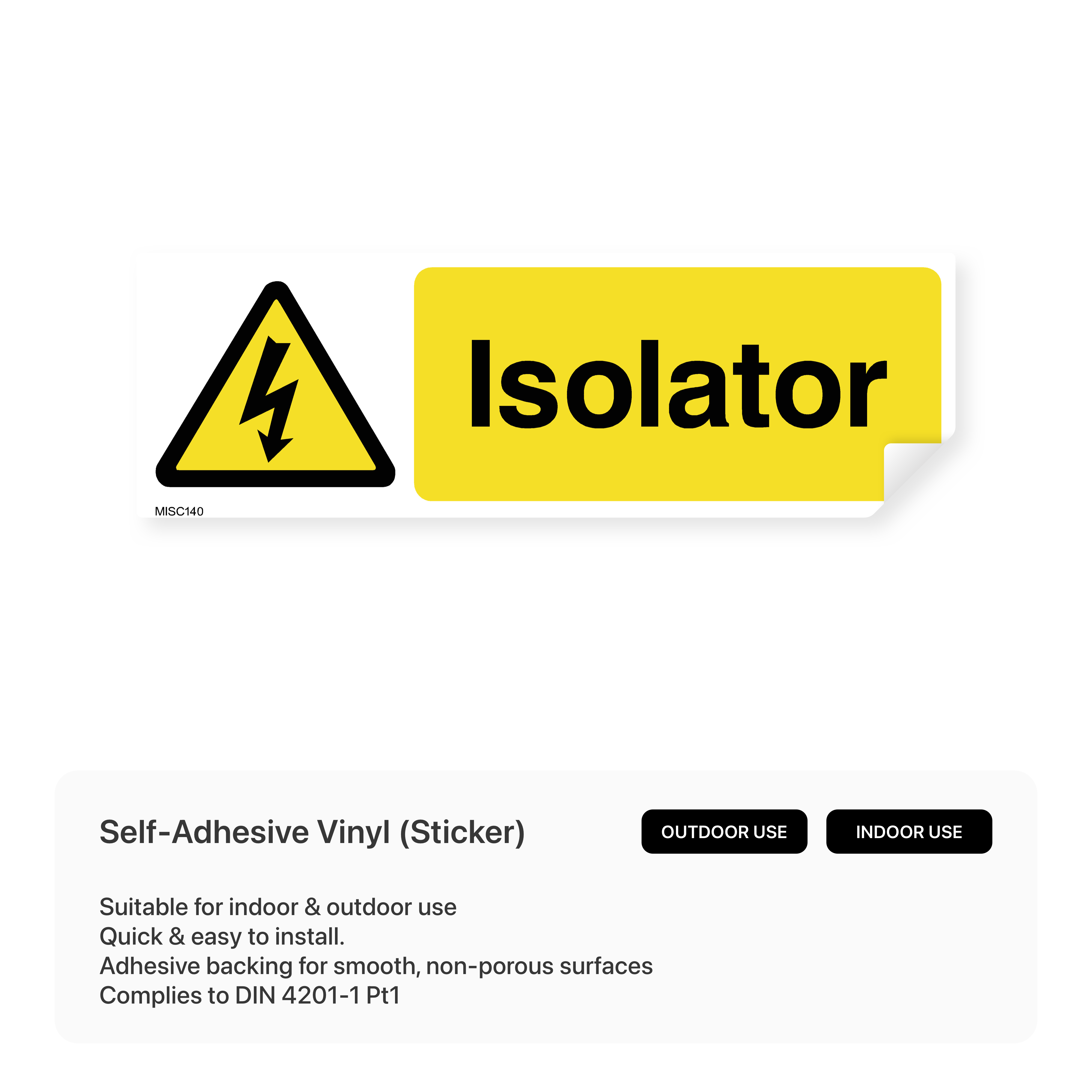 Isolator Sign – Safety Signs & Stickers