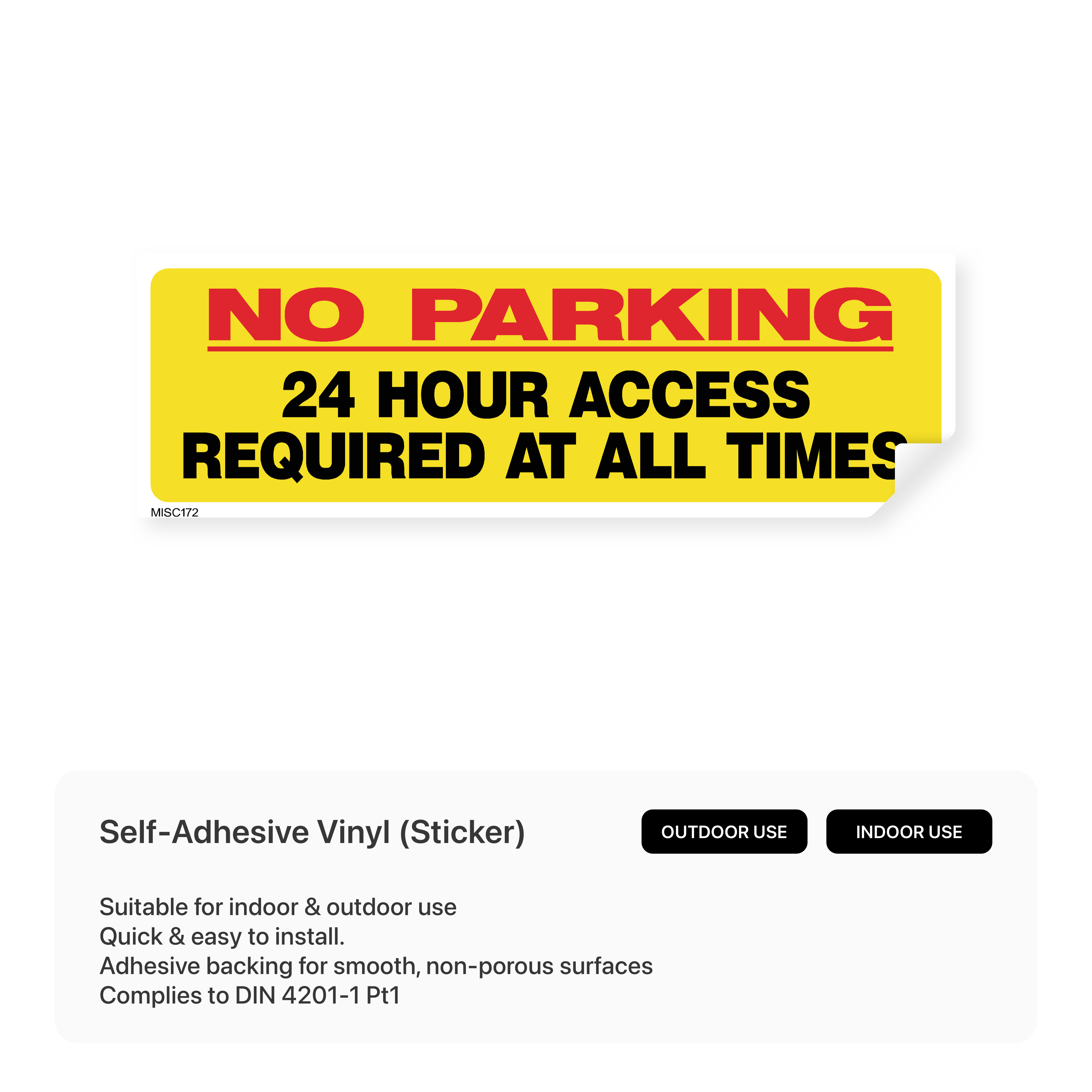 Cartello Divieto Di Parcheggio A4 - 'No Parking 24Hr Access Required Cartello Divieto Di Parcheggio A4 - 'No Parking 24Hr Access Required