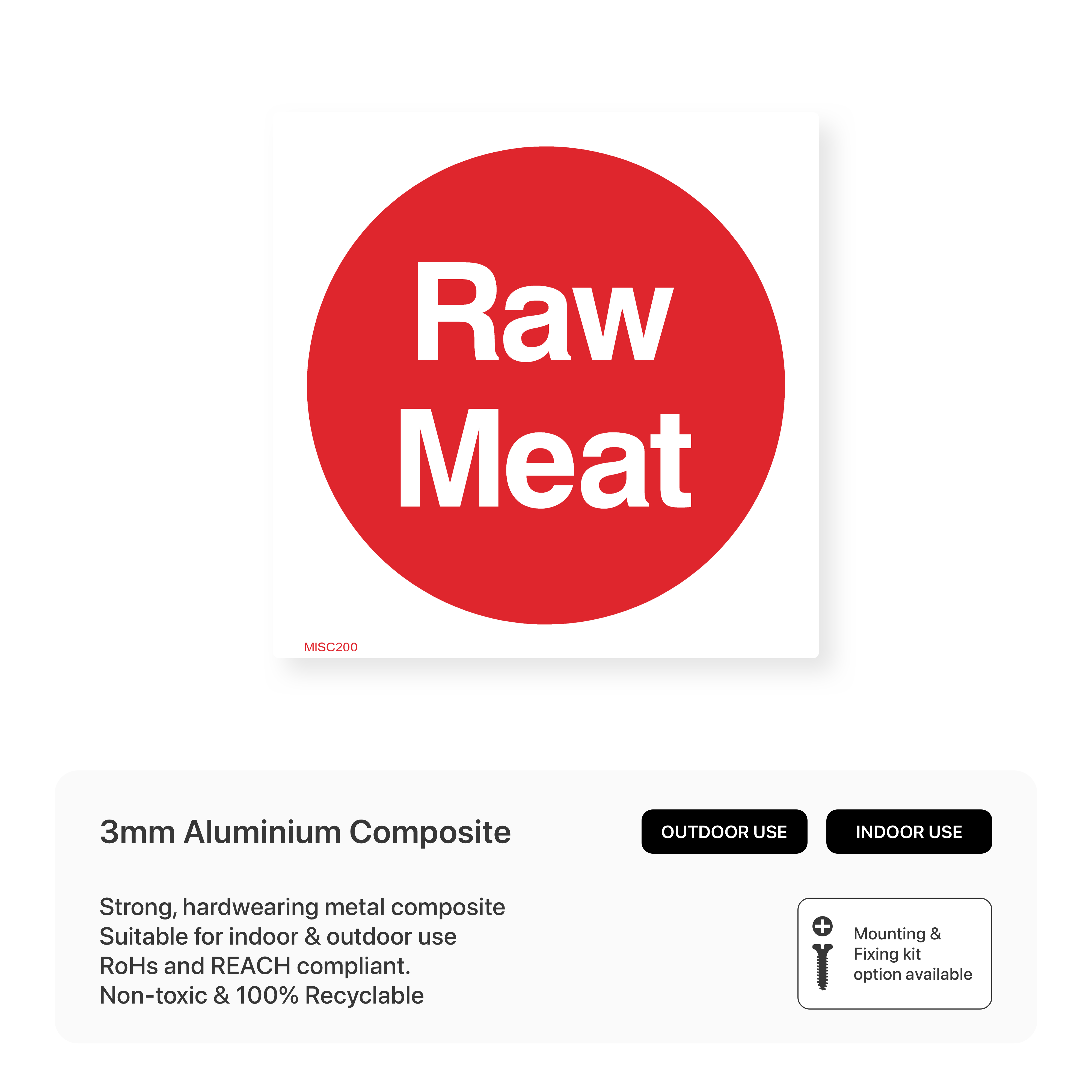 Raw Meat Sign – Safety Signs & Stickers