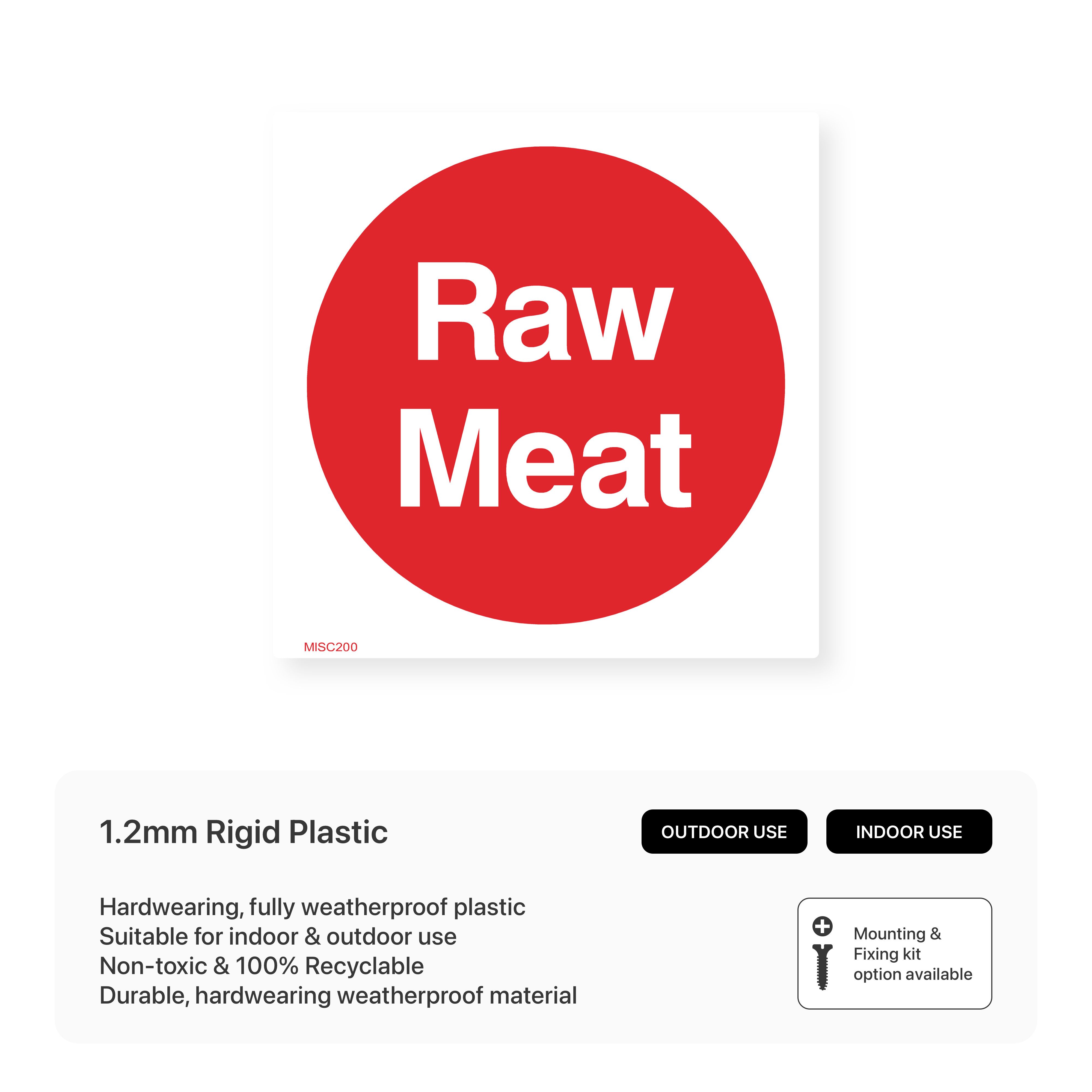 Raw Meat Sign – Safety Signs & Stickers