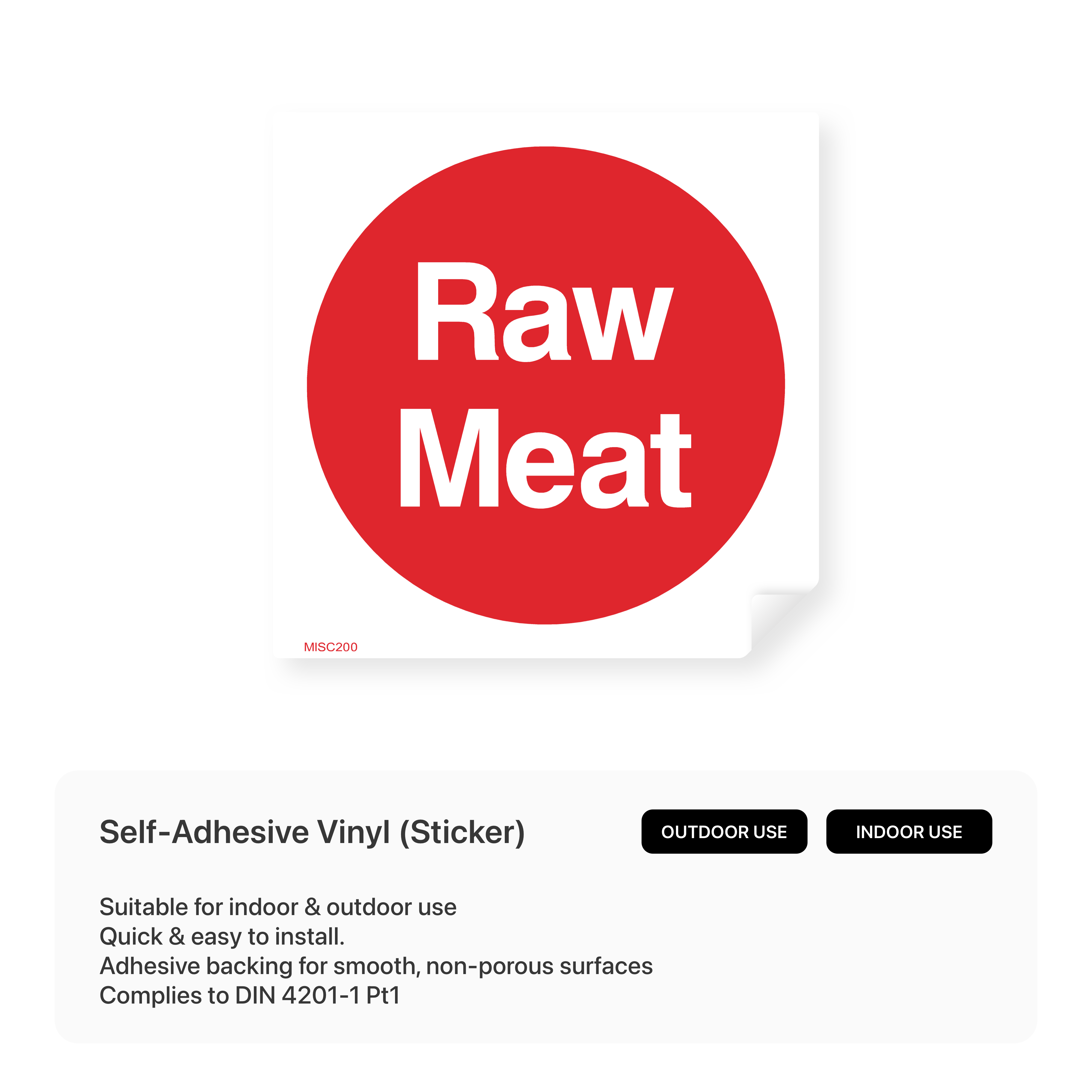 Raw Meat Sign – Safety Signs & Stickers
