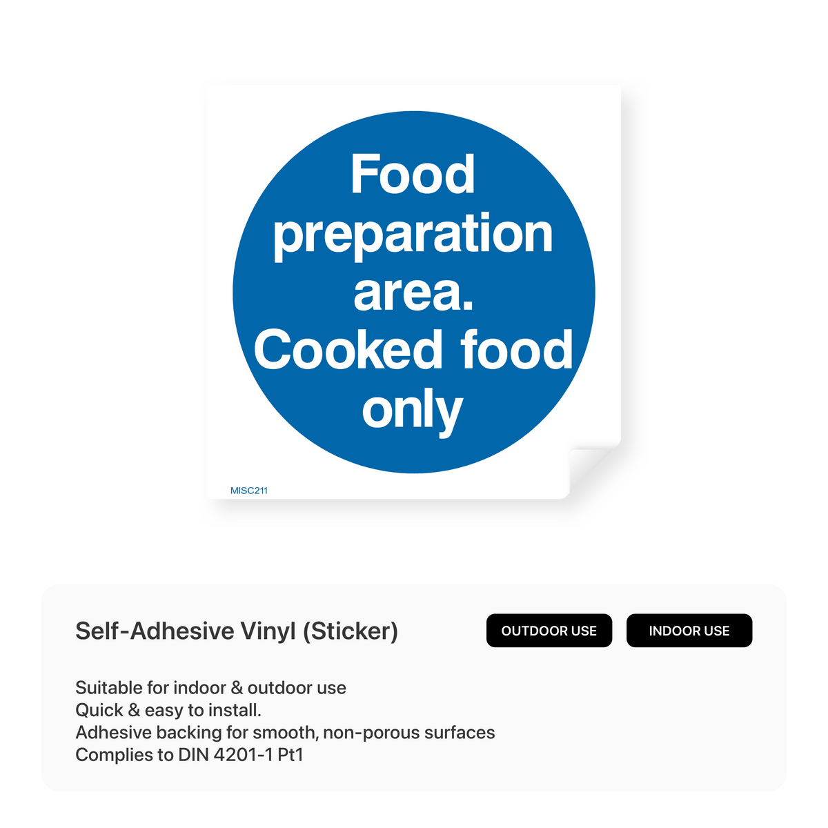 Cooked Already Sign Food Preparation Area (Cooked Food) Sign – Safety Signs & Stickers
