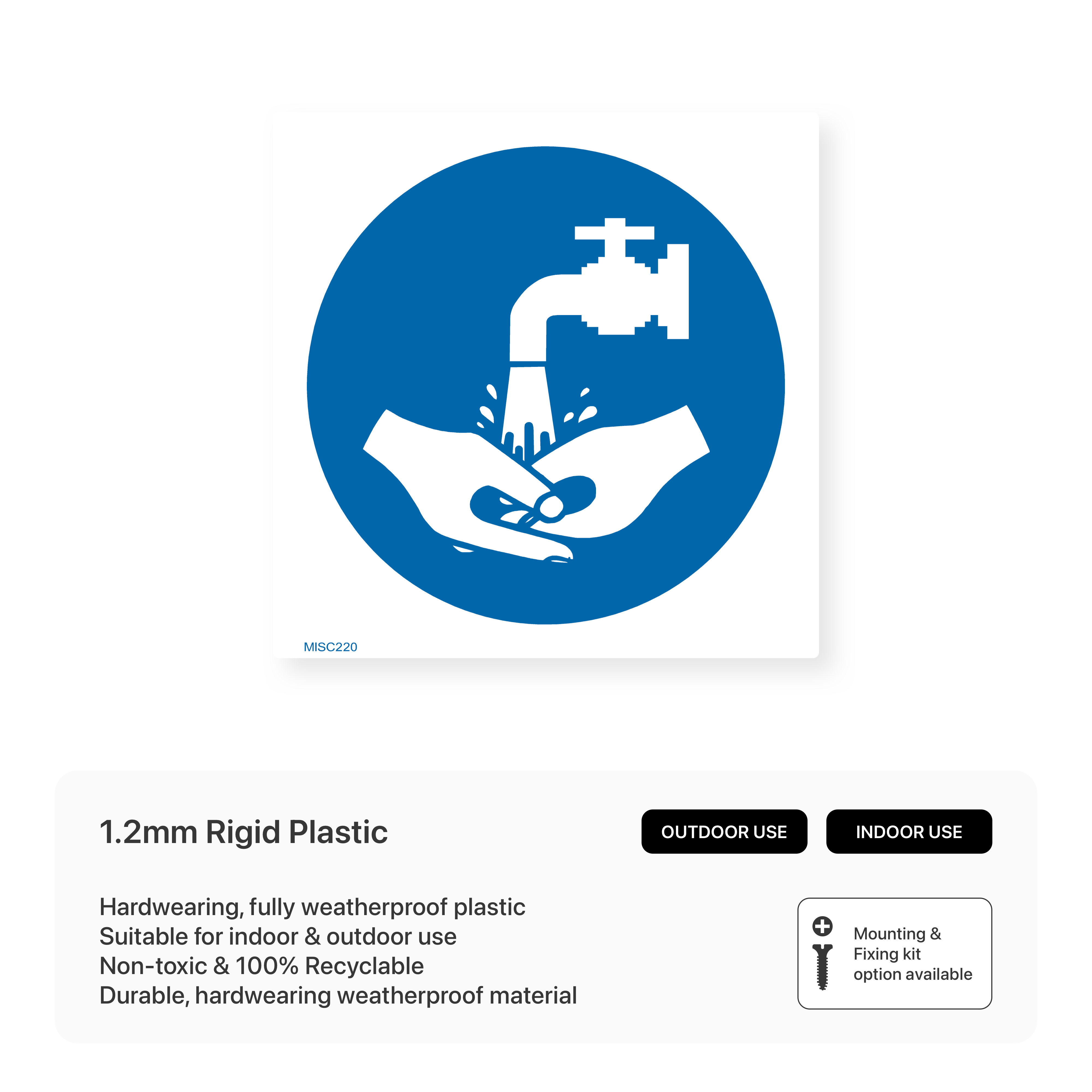 Wash Hands Symbol Sign – Safety Signs & Stickers