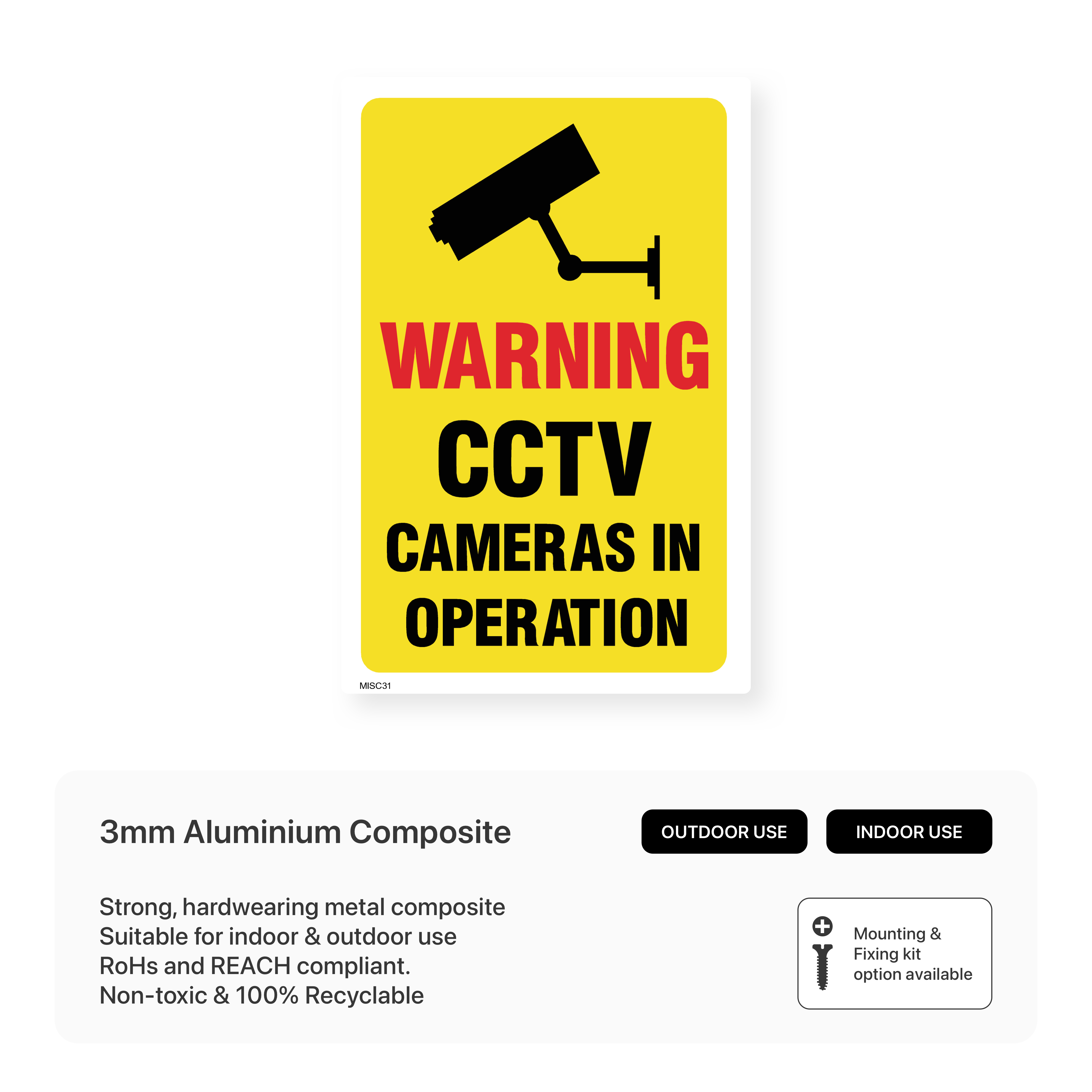CCTV Cameras in Operation Sign – Safety Signs & Stickers