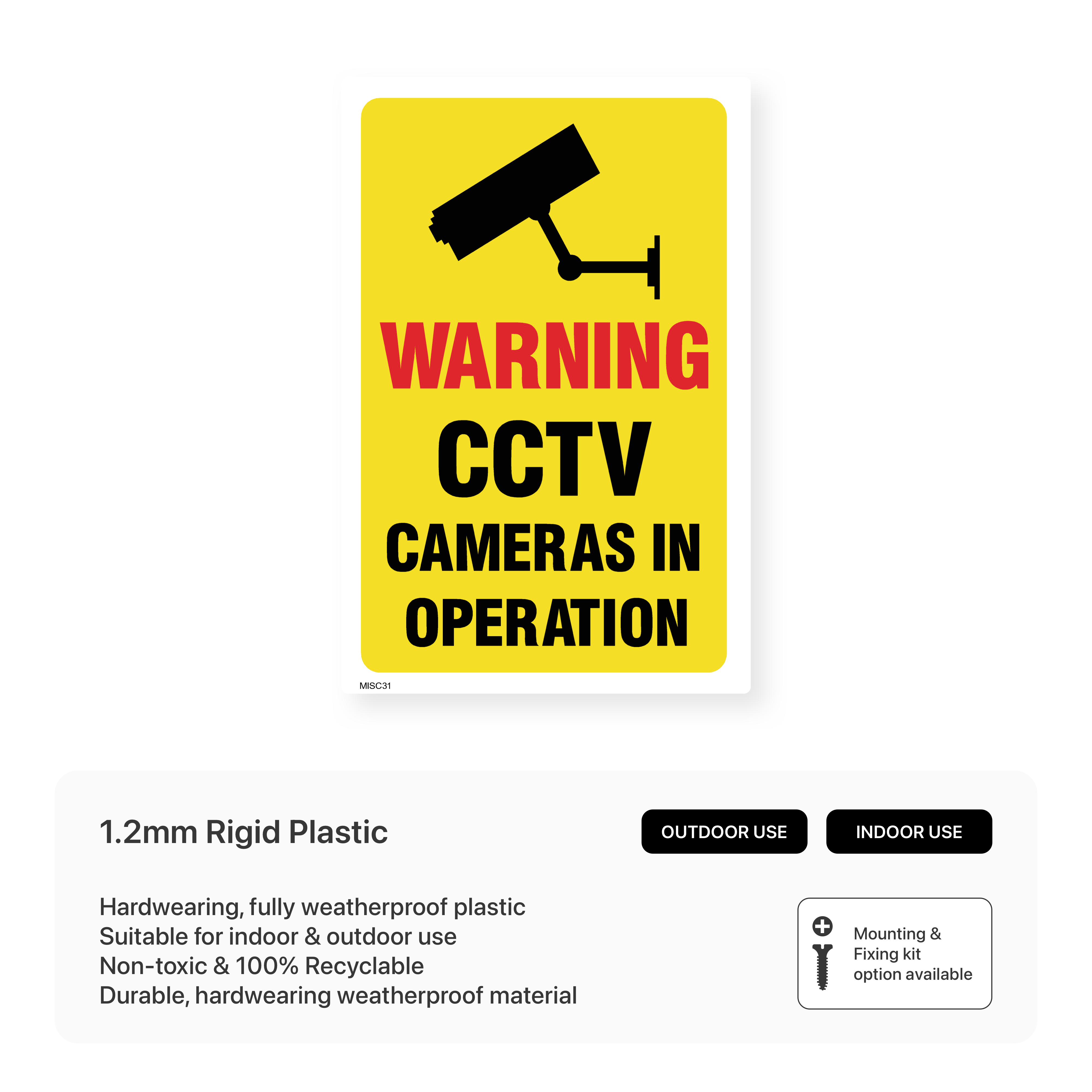 CCTV Cameras in Operation Sign – Safety Signs & Stickers