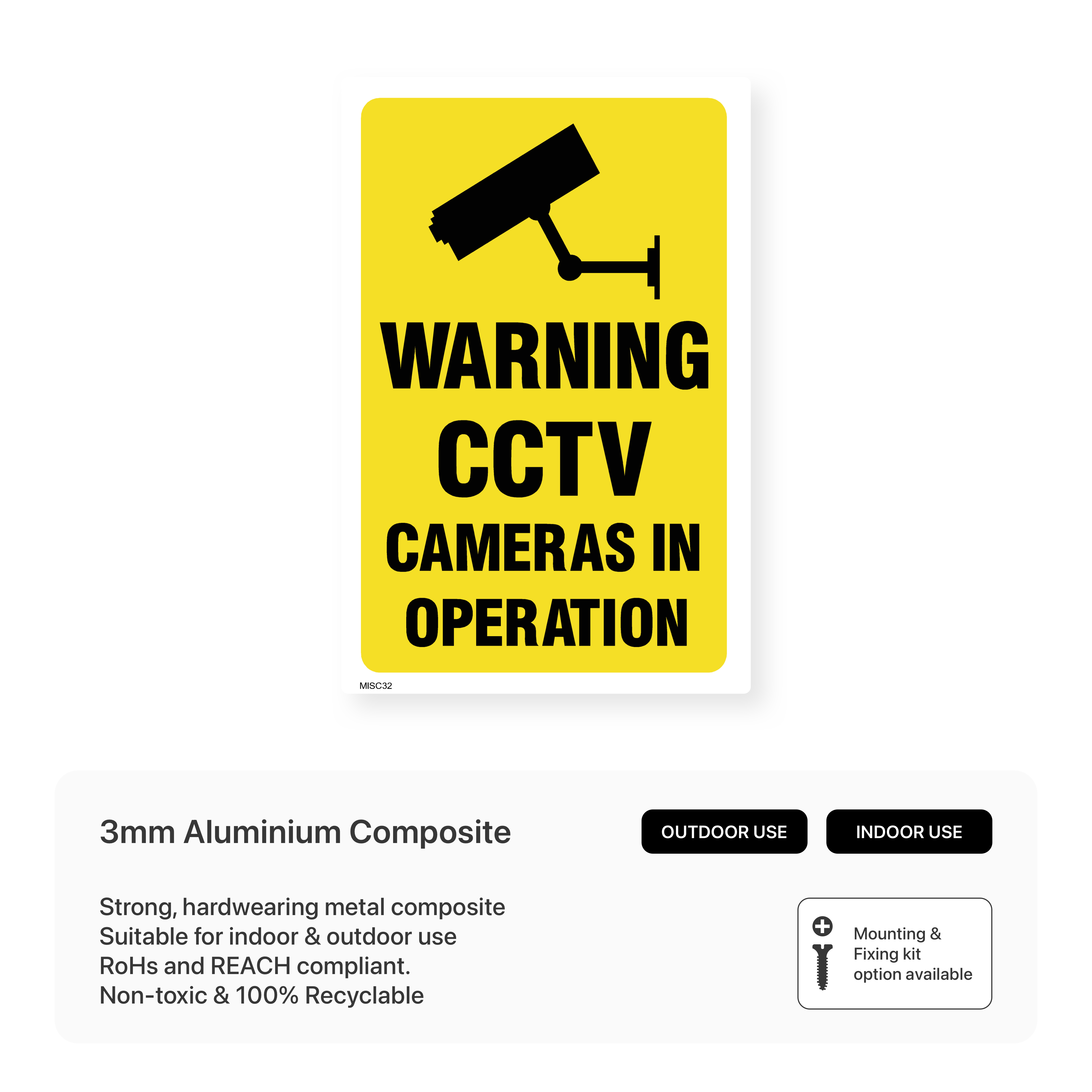 CCTV Cameras in Operation Sign – Safety Signs & Stickers