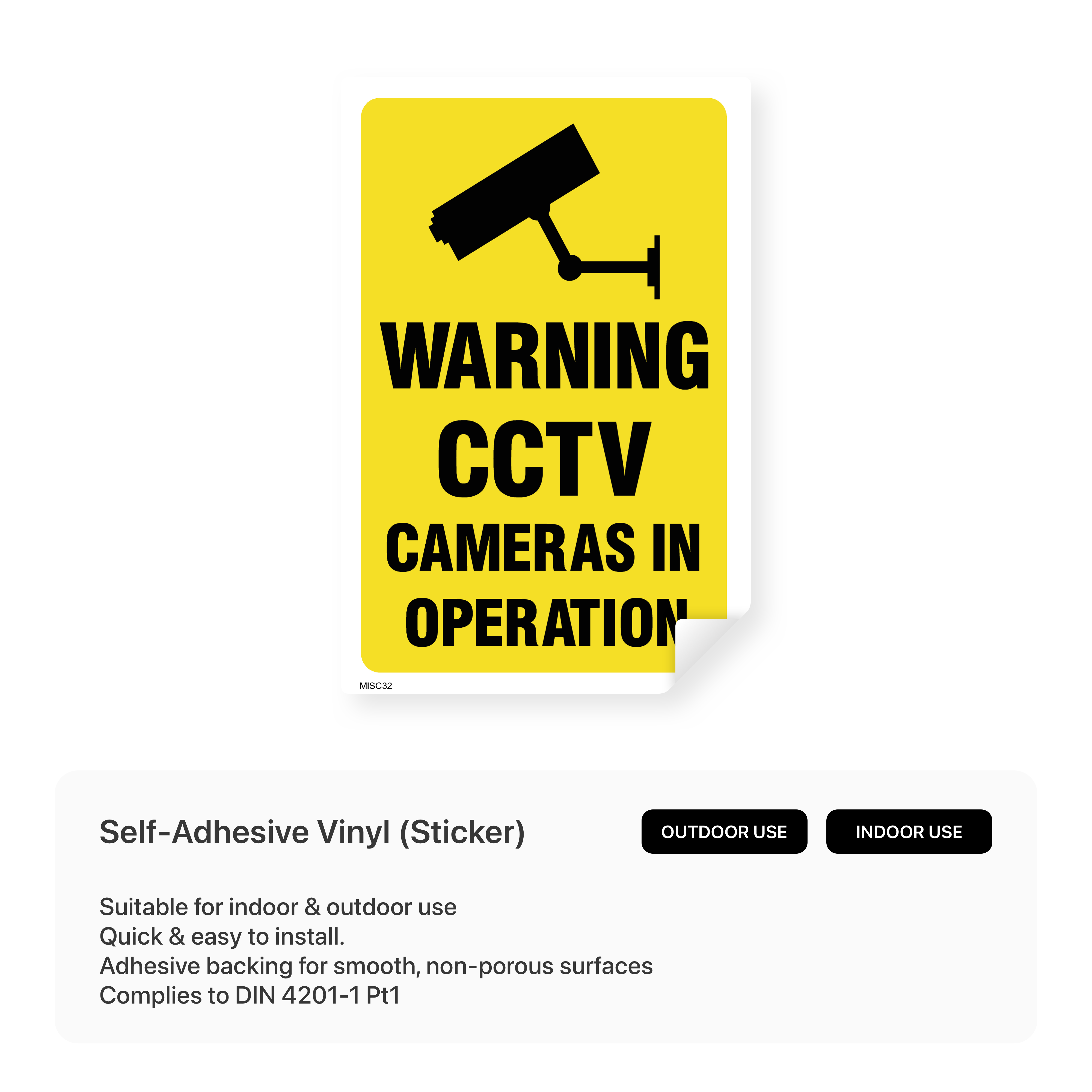 CCTV Cameras in Operation Sign – Safety Signs & Stickers