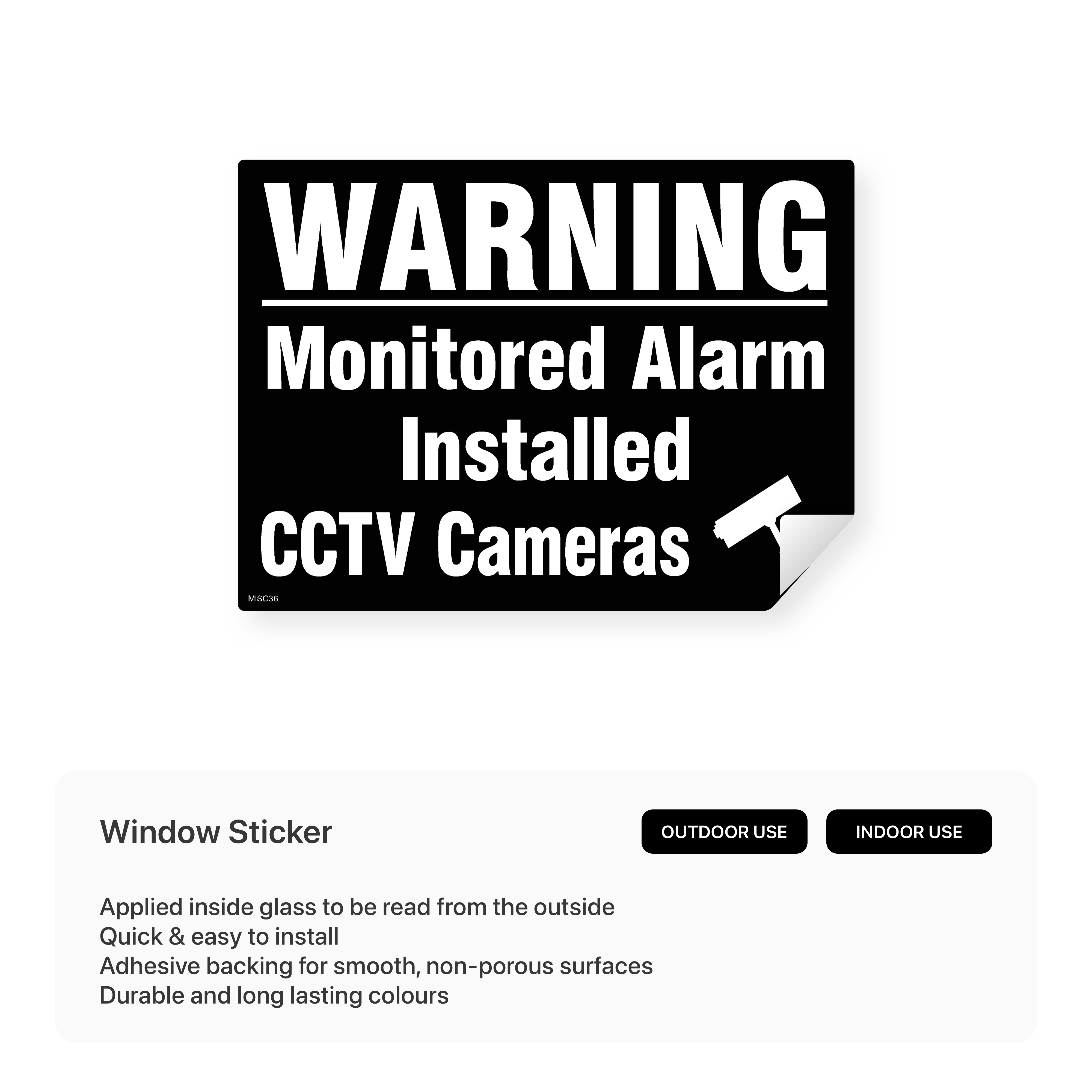Monitored Alarm and CCTV Sticker – Safety Signs & Stickers