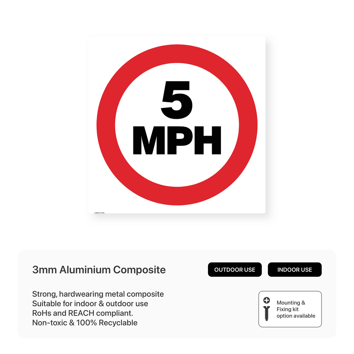 5h Sign 5 MPH Speed Limit Sign – Safety Signs & Stickers