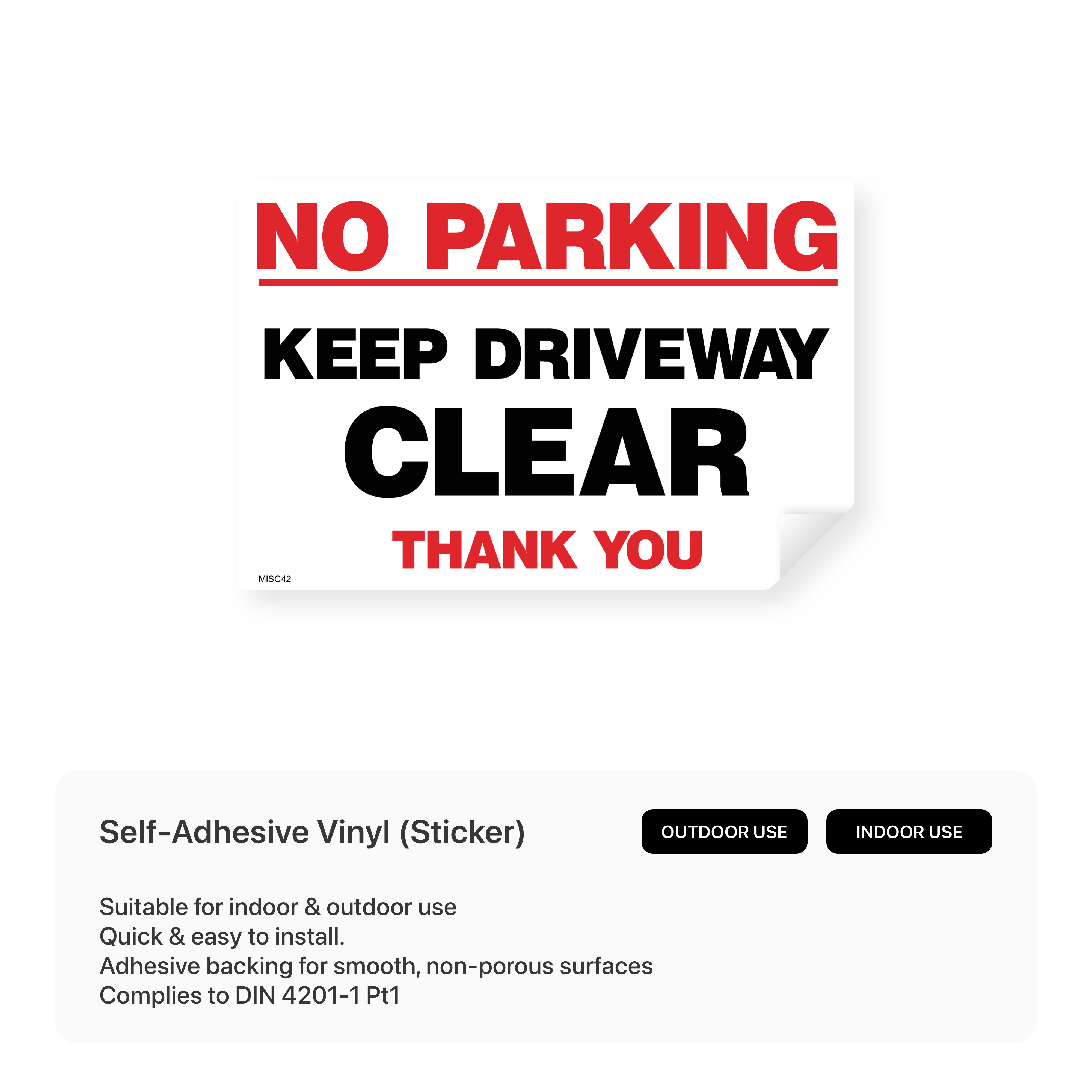 2 Stück 'No Parking – Keep Driveway Entrance' Schilder – 25,4x35,6 Cm, Aluminium, Wetterfest, Mit Löchern