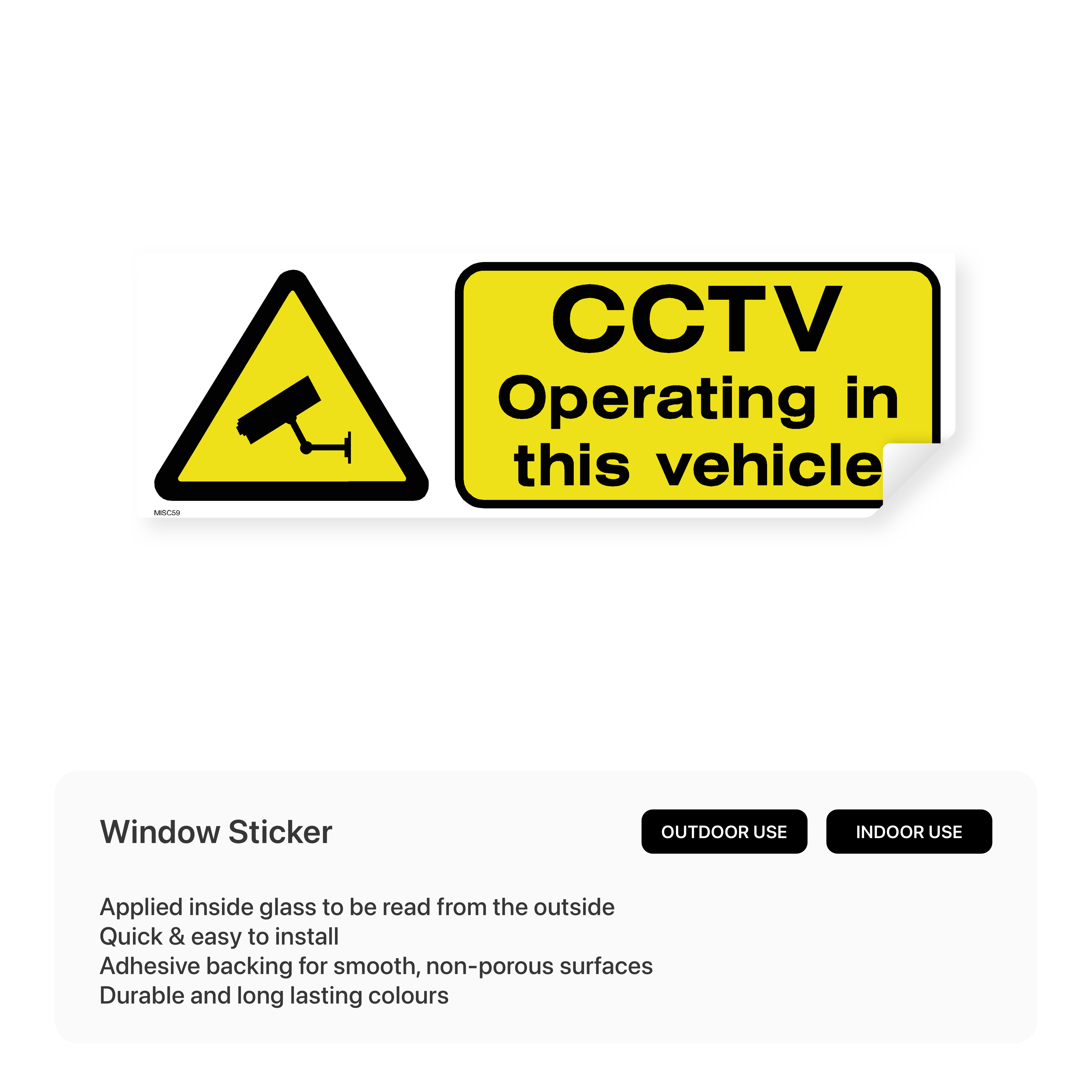 CCTV in Operation Vehicle Sticker – Safety Signs & Stickers