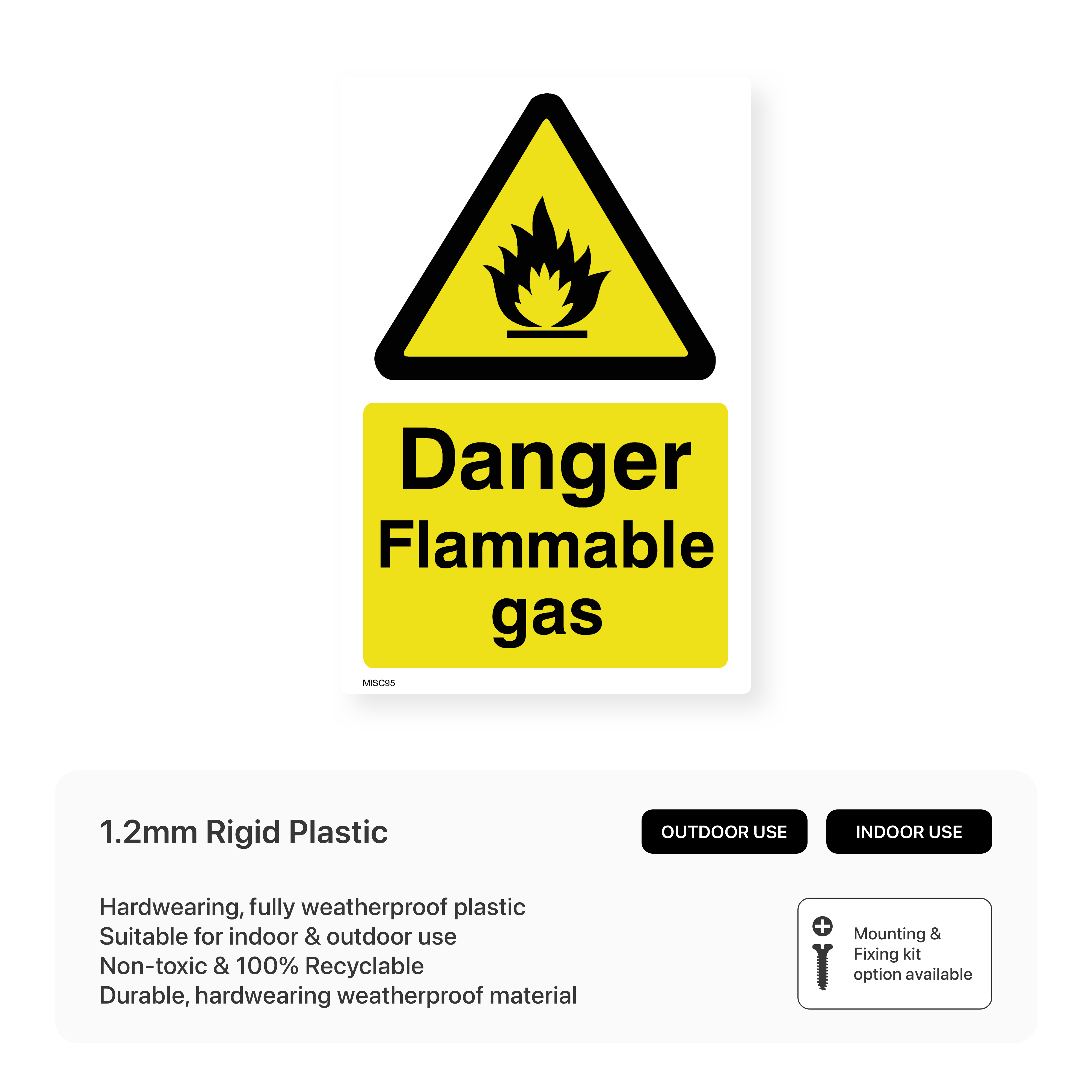 Danger Flammable Gas Sign – Safety Signs & Stickers