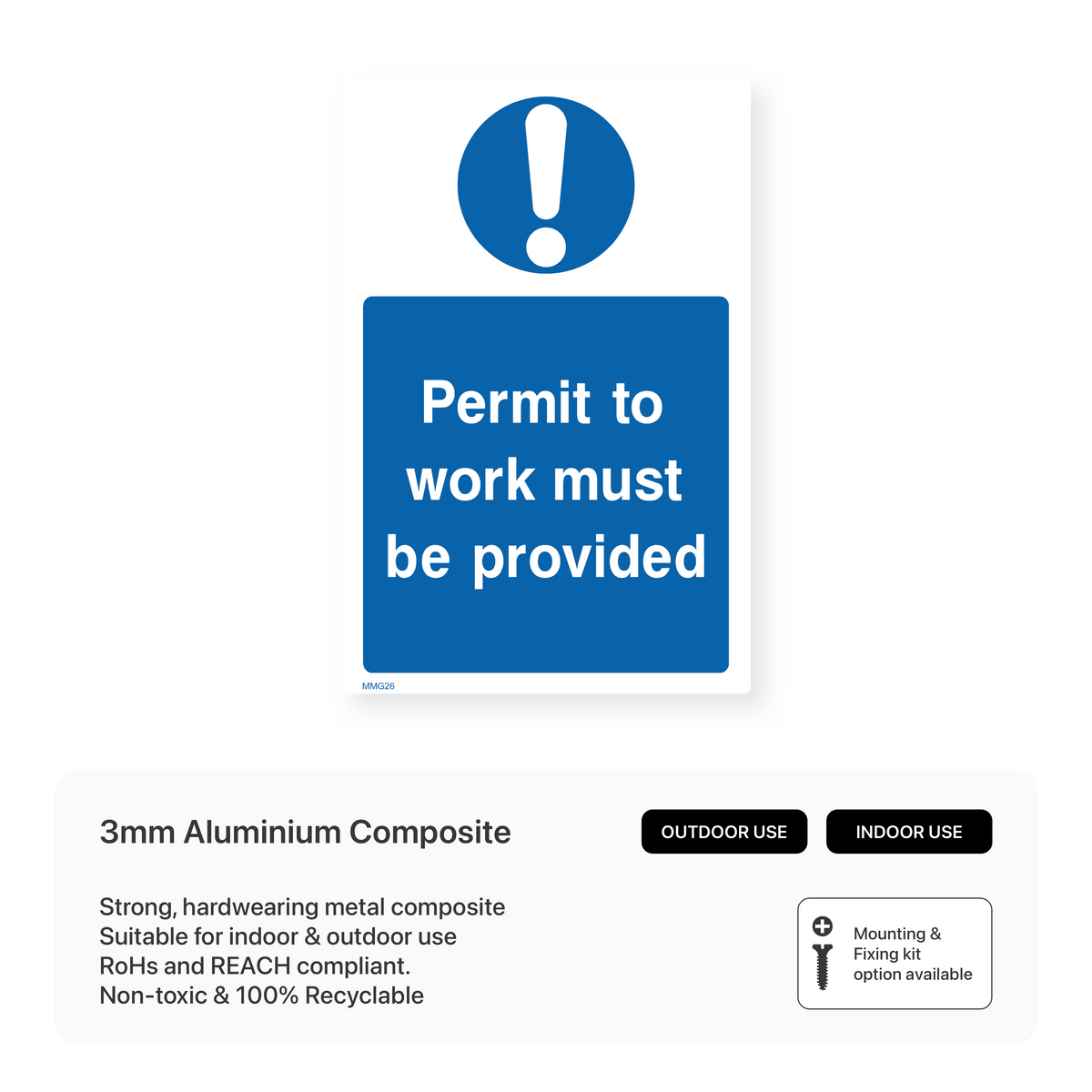 Work Must Include Permit to Work Must Be Provided Sign – Safety Signs & Stickers