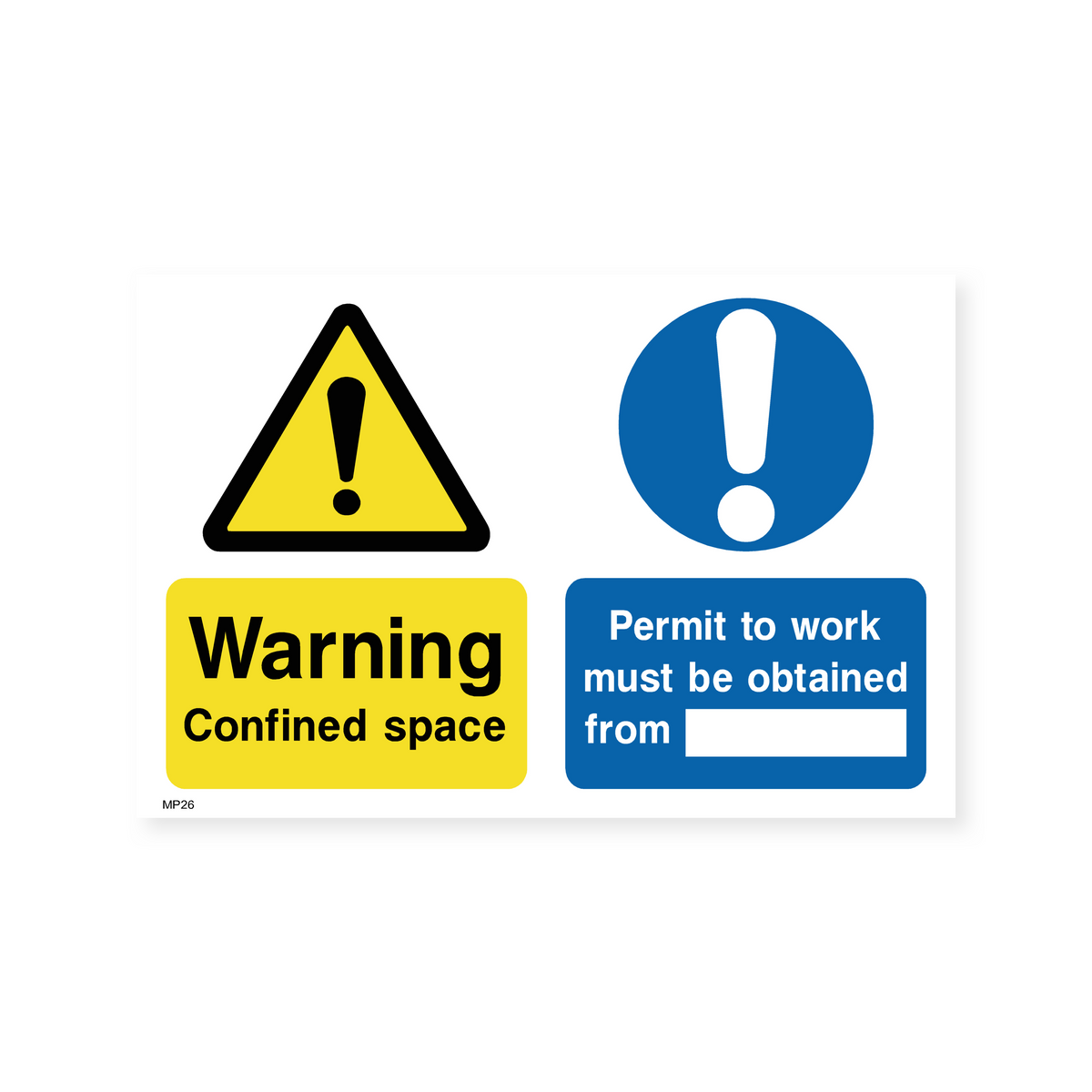 Confined Space Warning: Permit to Work Required – Safety Signs & Stickers