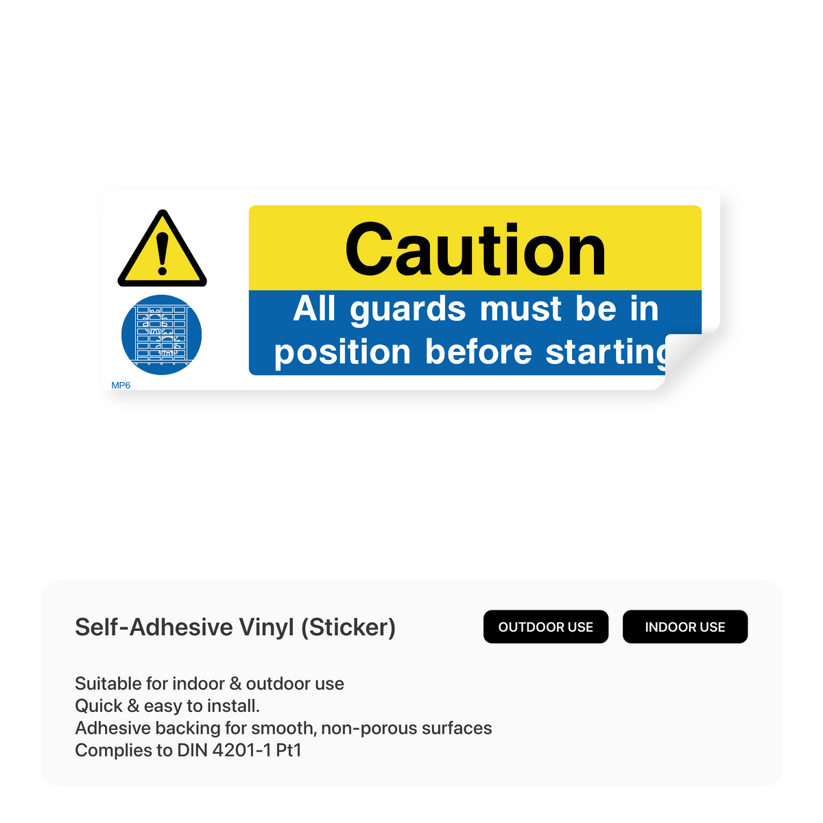 Signal All Guard Caution: All Guards Must Be in Position Before Starting – Safety Signs ...