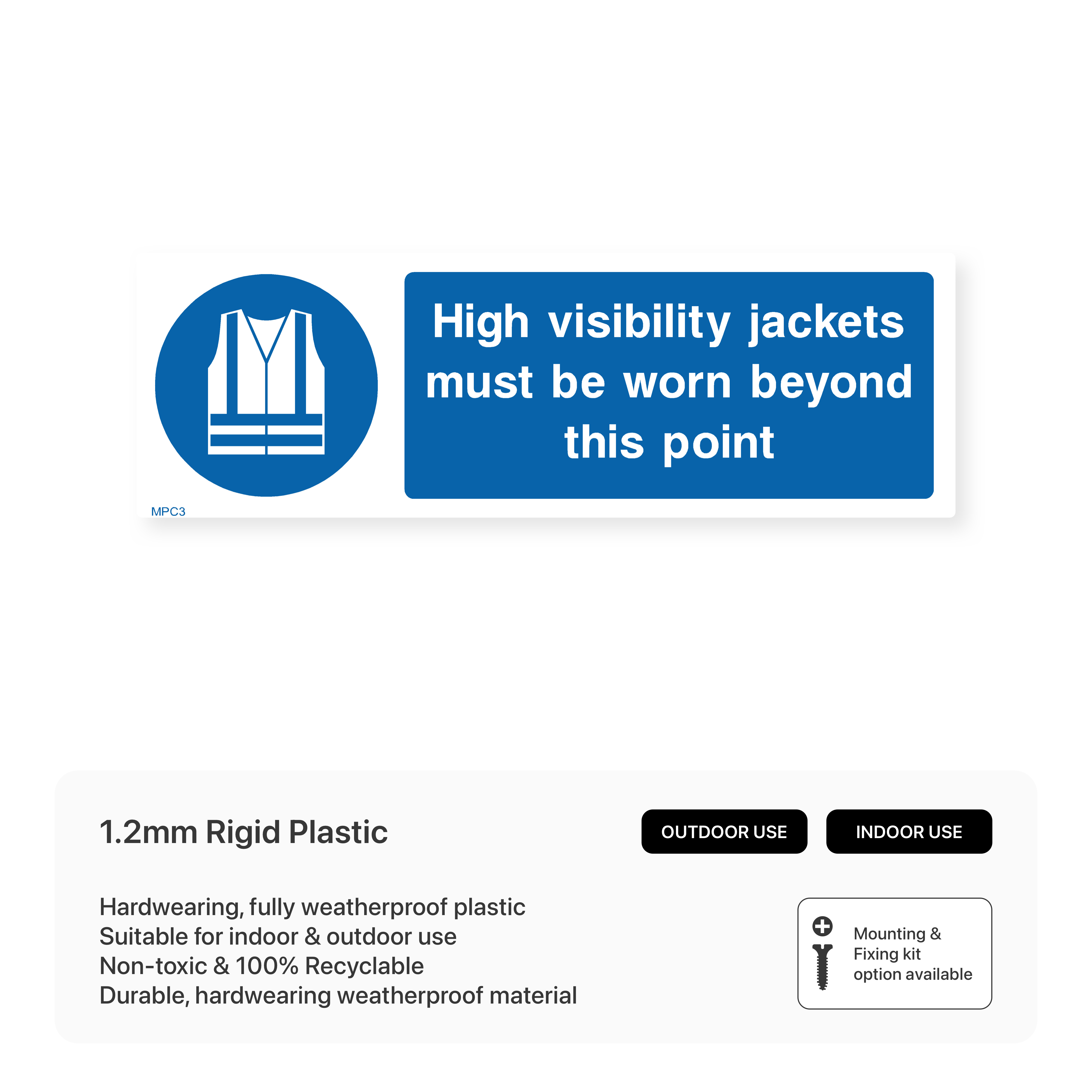 High Visibility Jackets Must Be Worn Sign – Safety Signs & Stickers