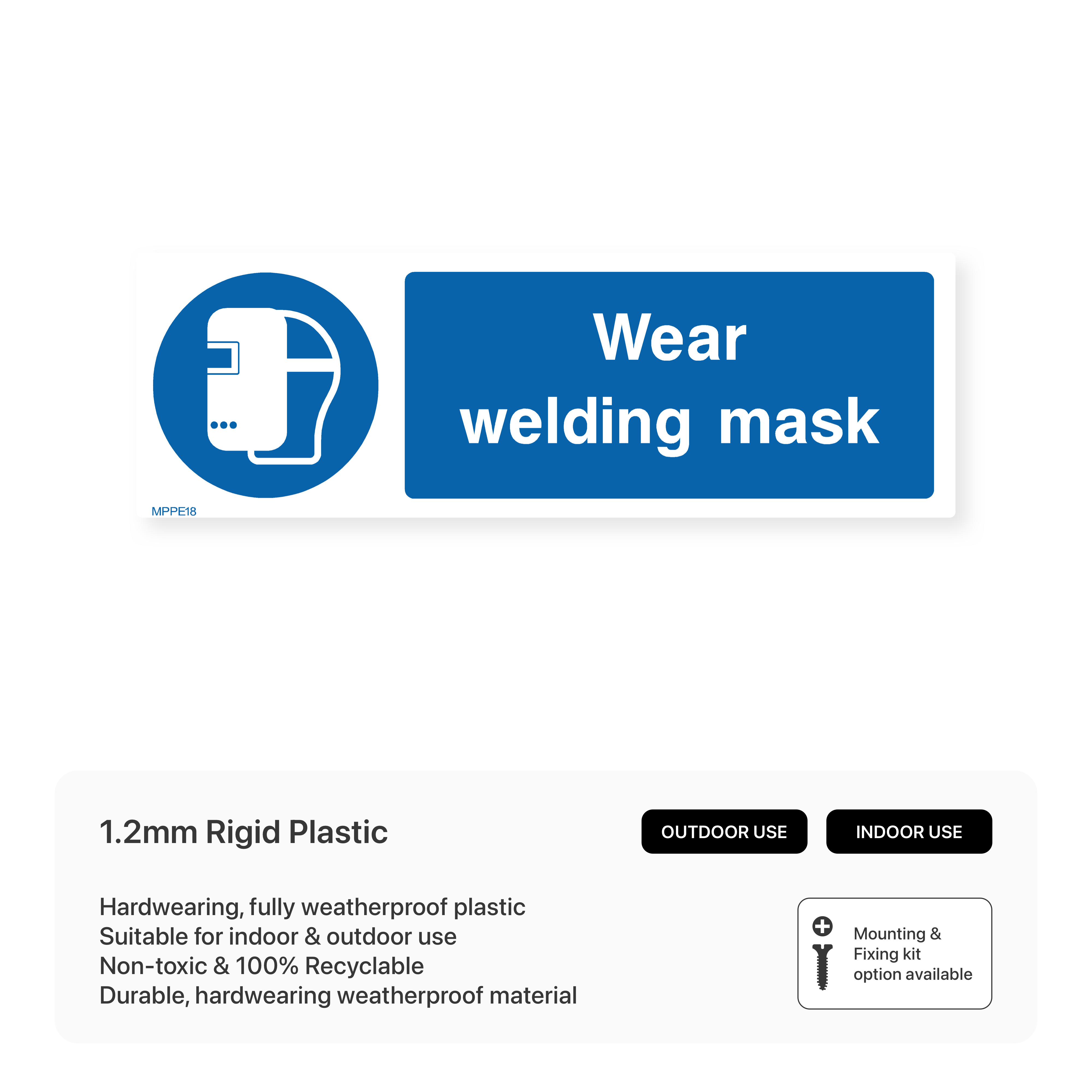 Wear Welding Mask Sign – Safety Signs & Stickers