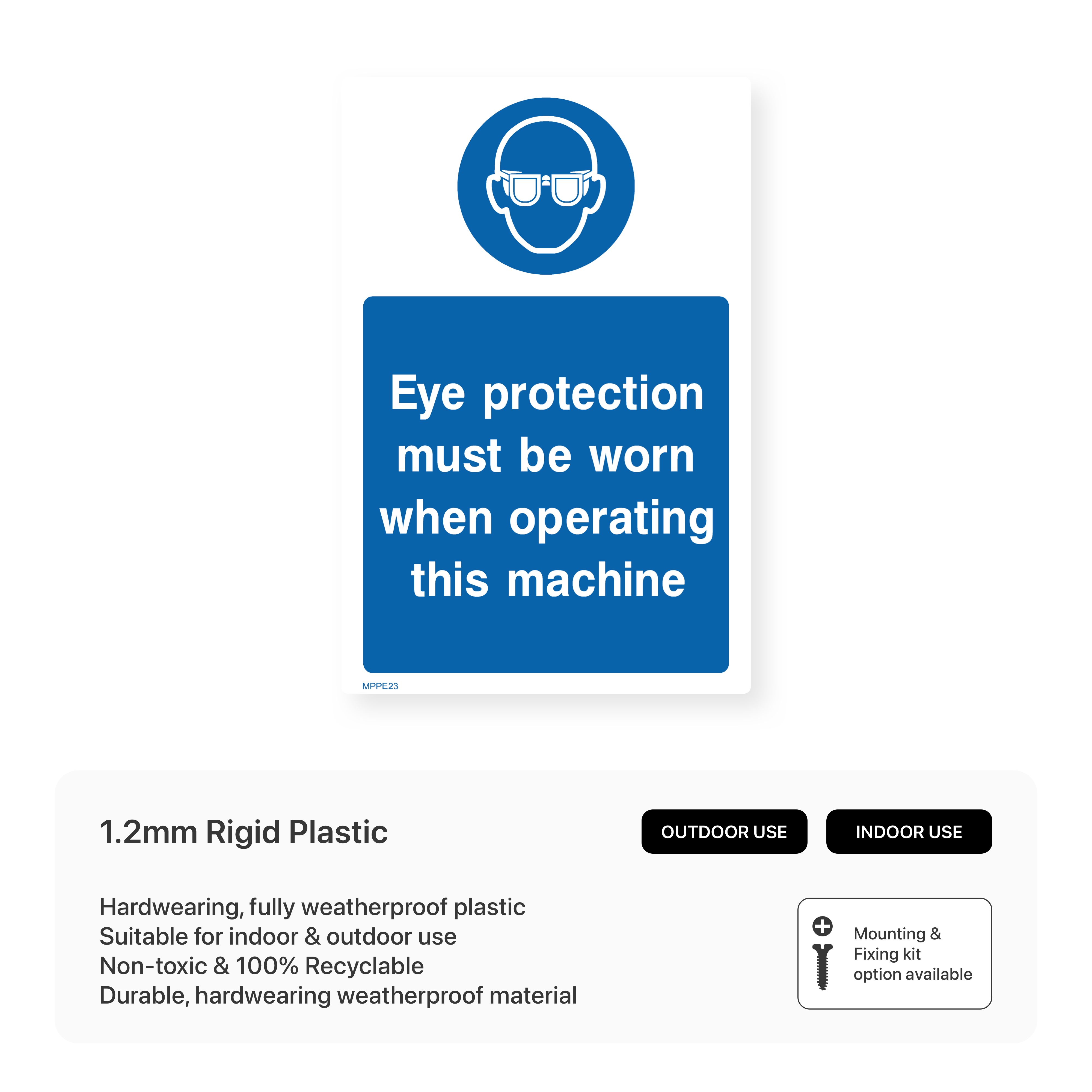 Eye Protection Sign for Machinery – Safety Signs & Stickers