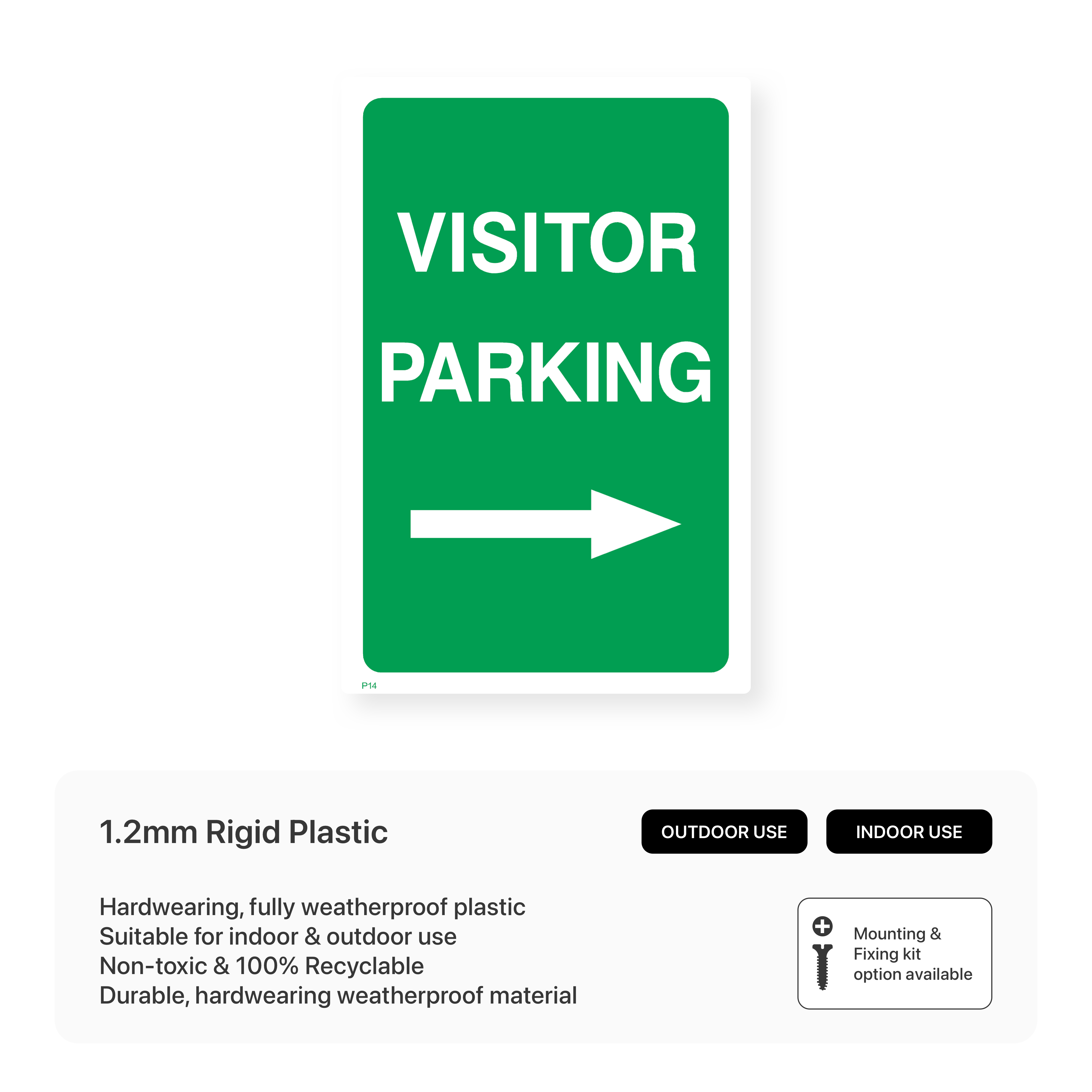 Visitor Parking Sign with Arrow Right – Safety Signs & Stickers