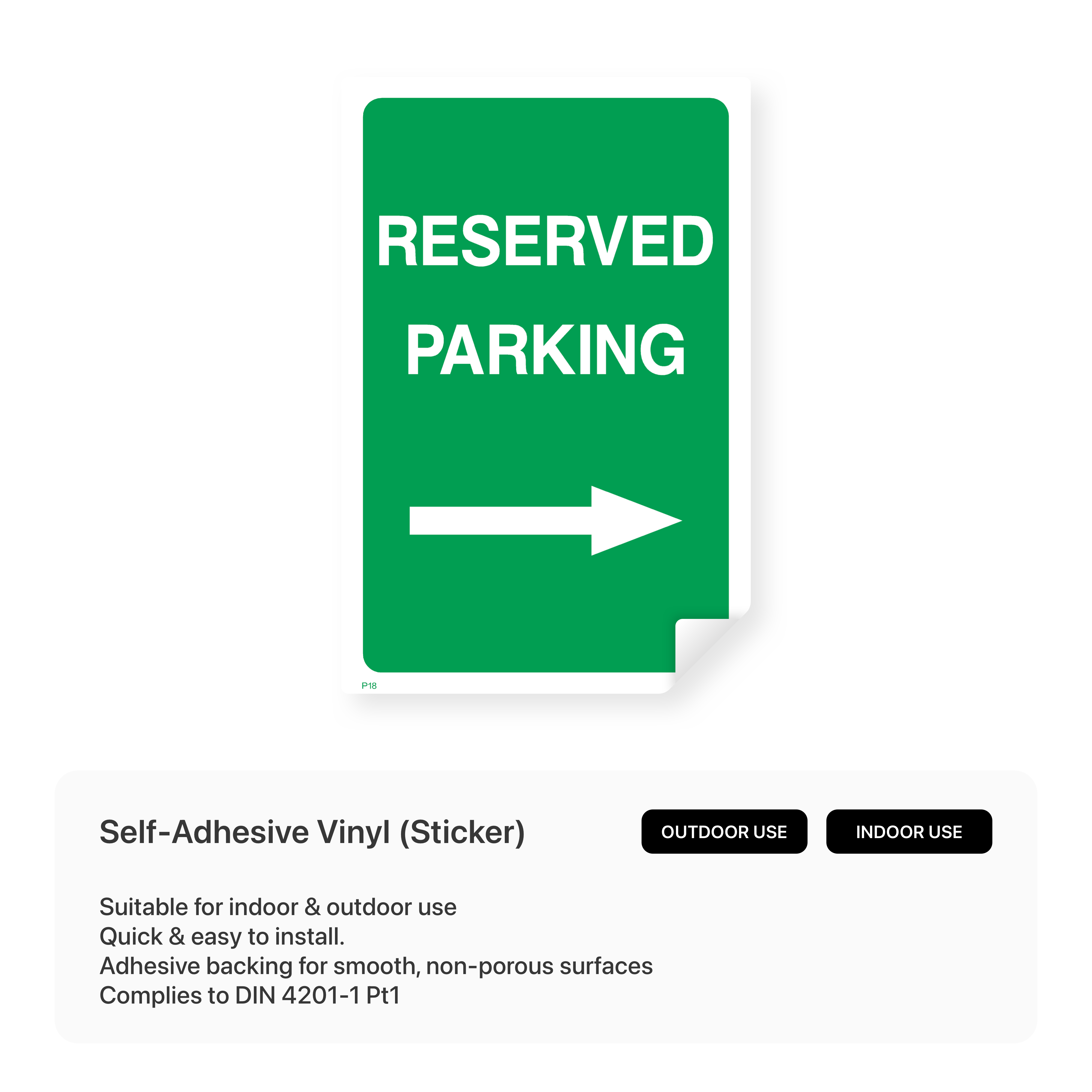 Reserved Parking Sign with Arrow Right – Safety Signs & Stickers