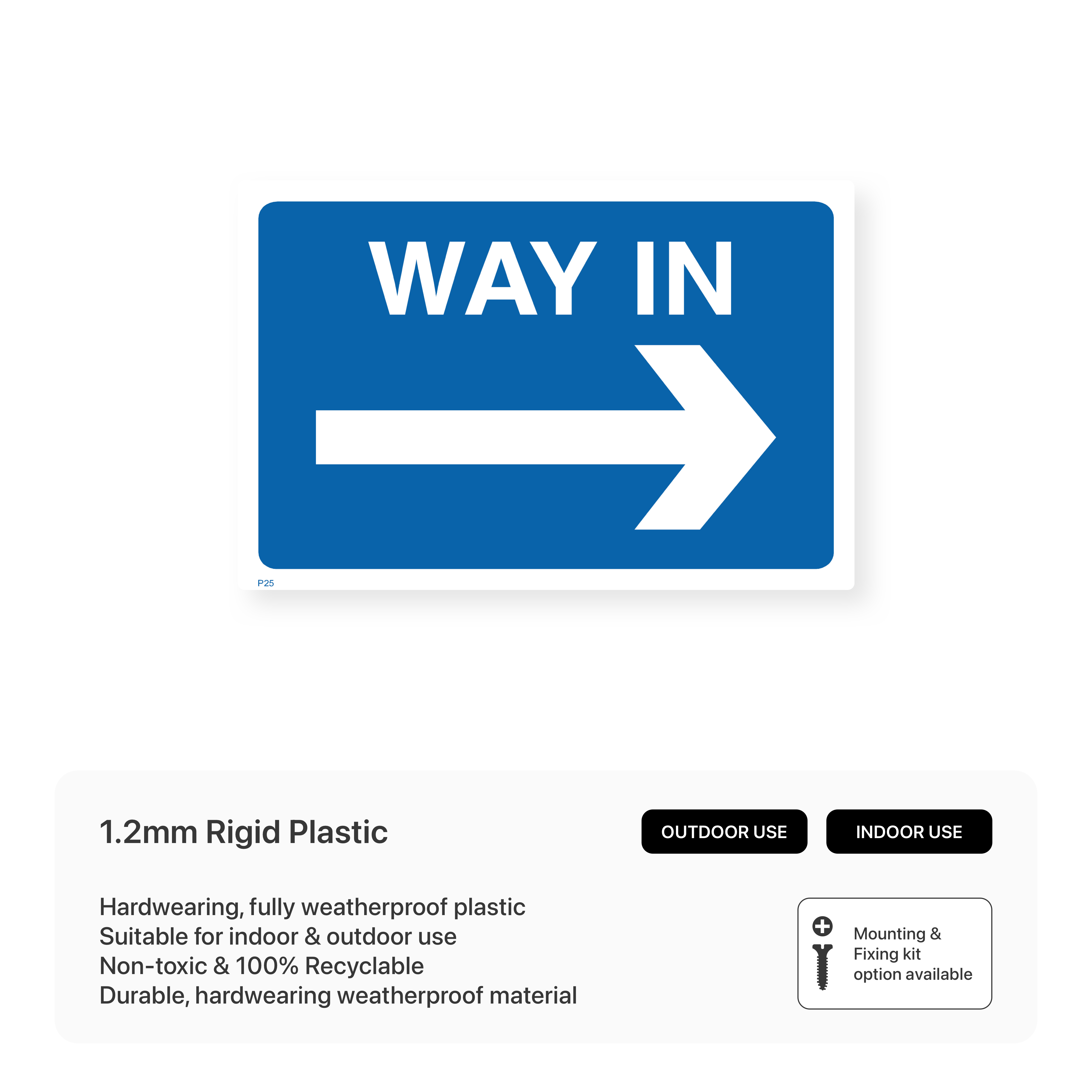 Way In Sign with Arrow Right – Safety Signs & Stickers