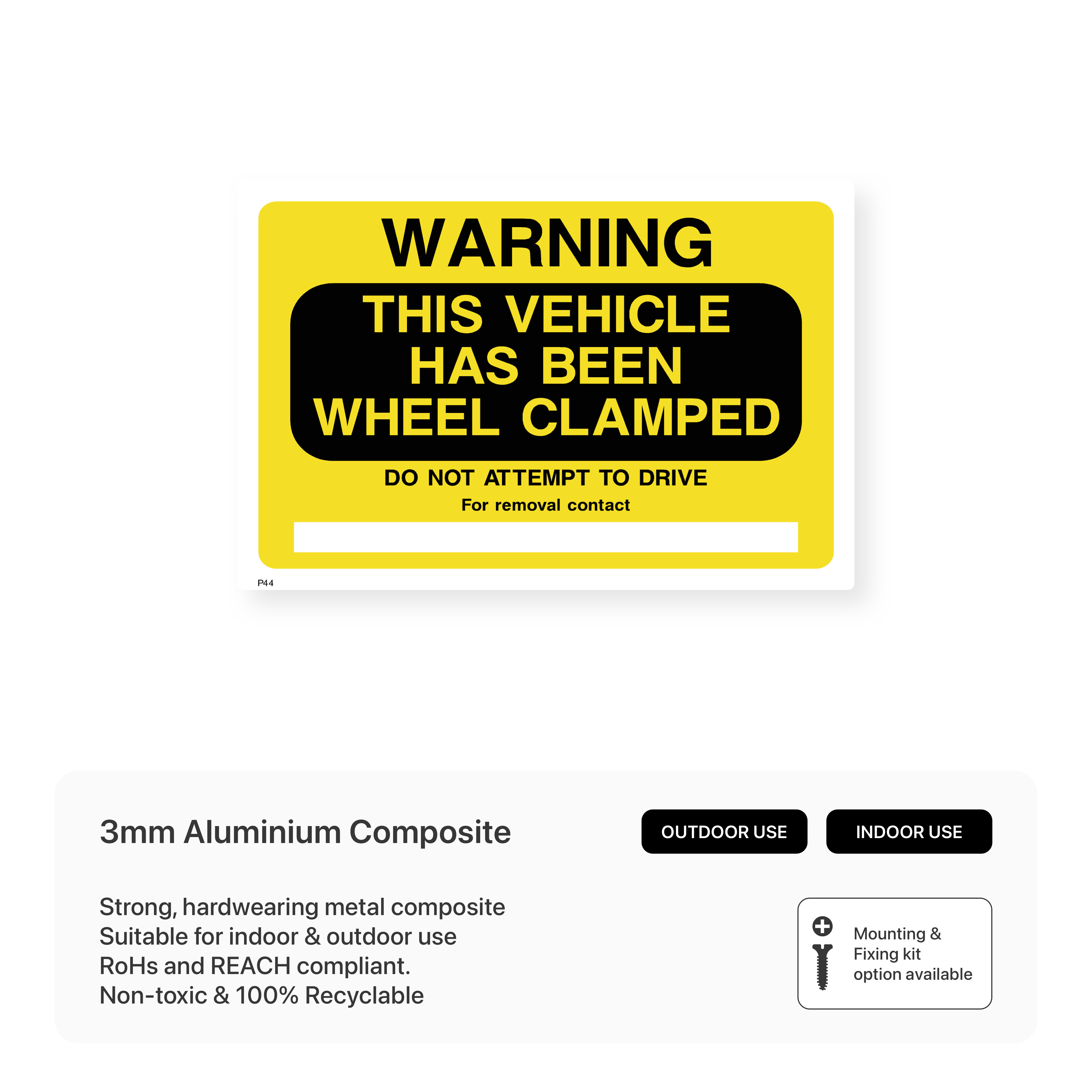 Wheel Clamped Vehicle Sign – Safety Signs & Stickers