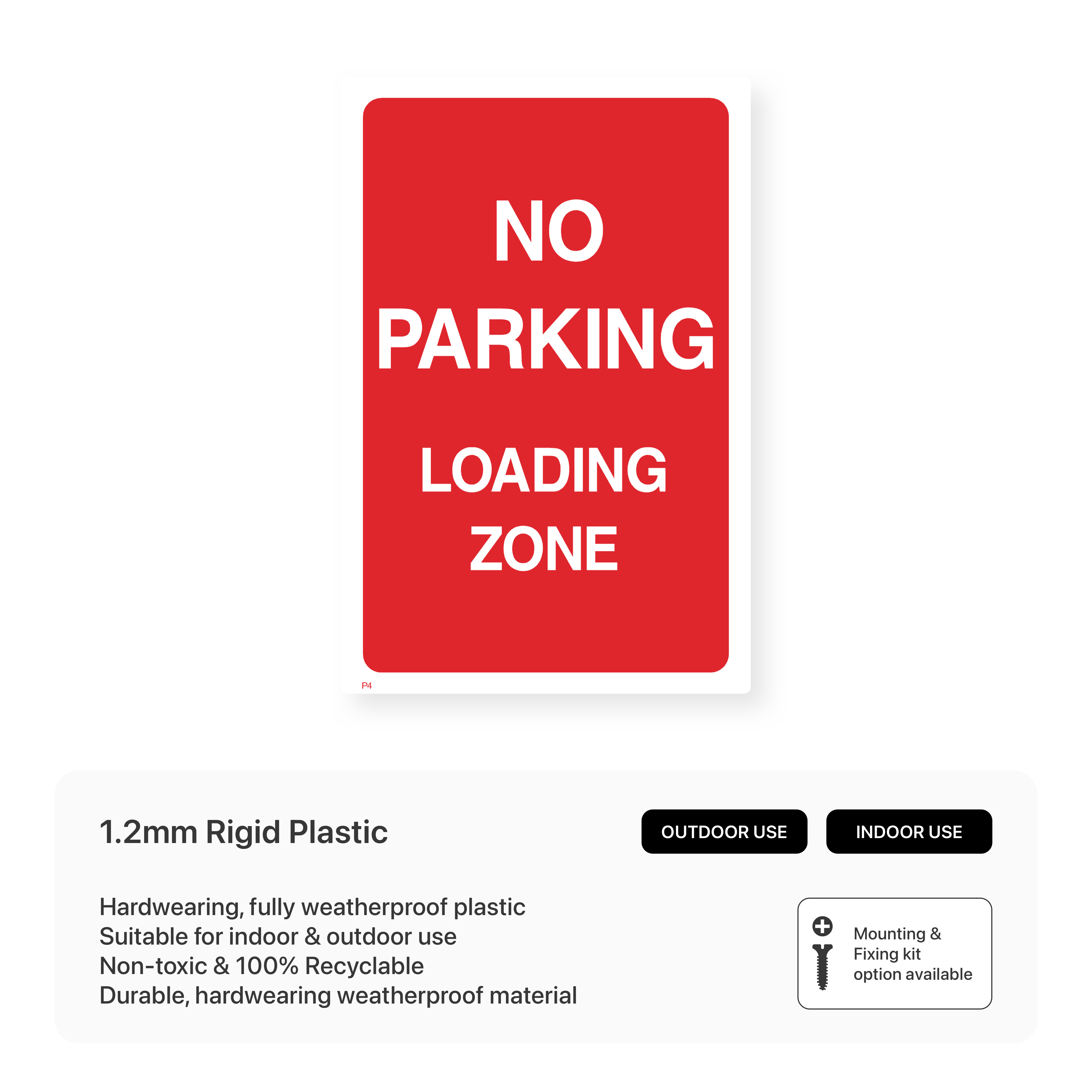 No Parking Loading Zone Sign – Safety Signs & Stickers
