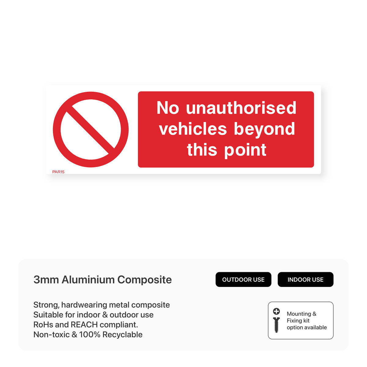 Unauthorised Sticker No Unauthorised Vehicles Sign – Safety Signs & Stickers
