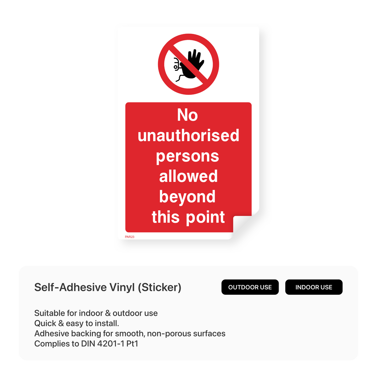Unauthorised Sticker No Unauthorised Persons Allowed Sign (Portrait) – Safety Signs & Stickers