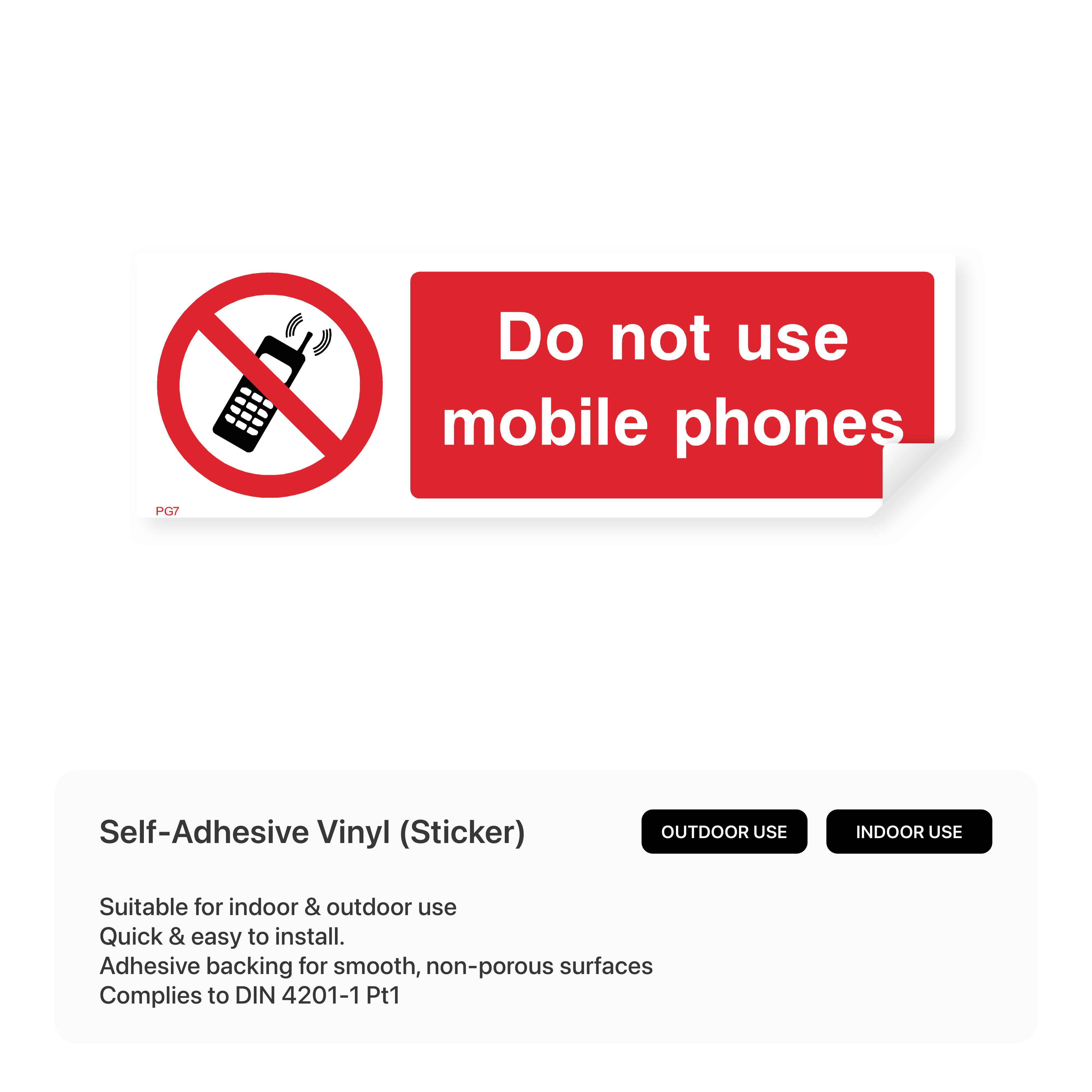 Do Not Use Mobile Phones Sign – Safety Signs & Stickers