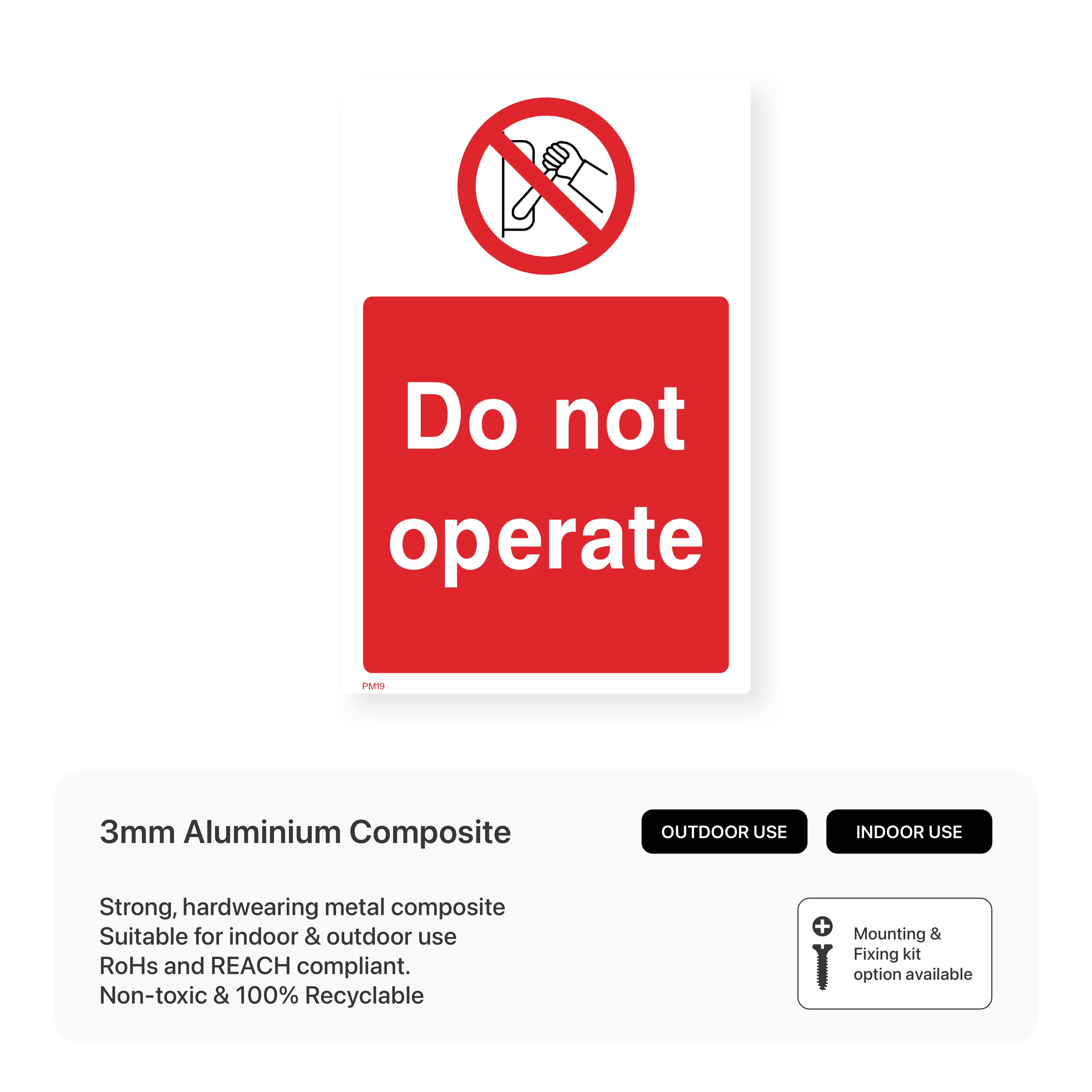 Do Not Operate Machinery Sign (Portrait) – Safety Signs & Stickers
