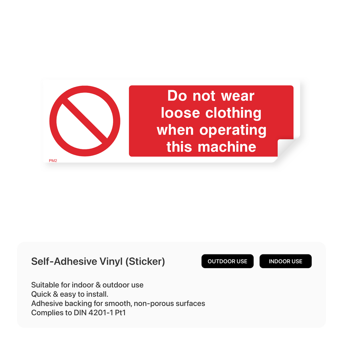 Do Not Pull String Sign Machinery Safety Sign: No Loose Clothing – Safety Signs & Stickers