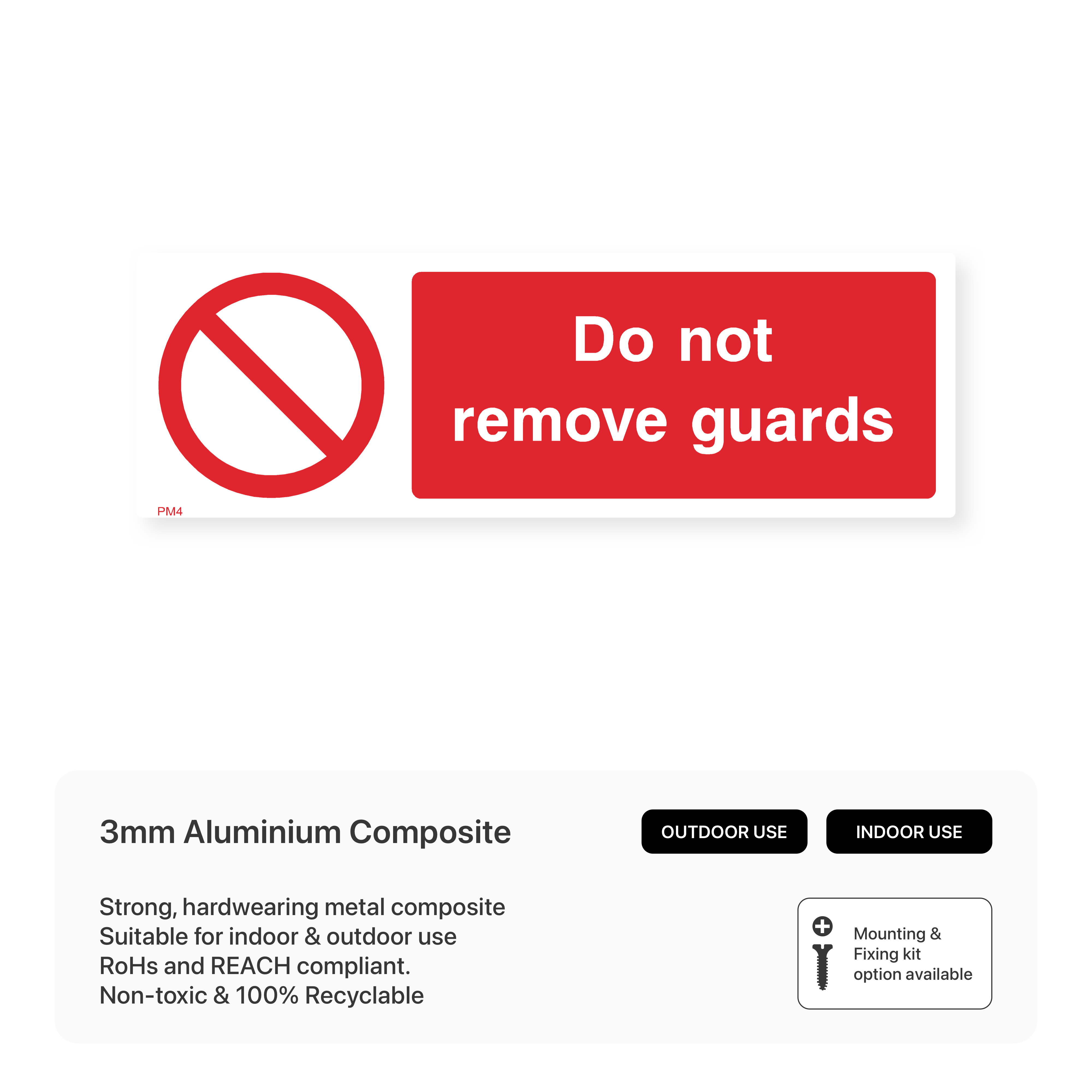 Machinery Safety Sign: Do Not Remove Guards – Safety Signs & Stickers