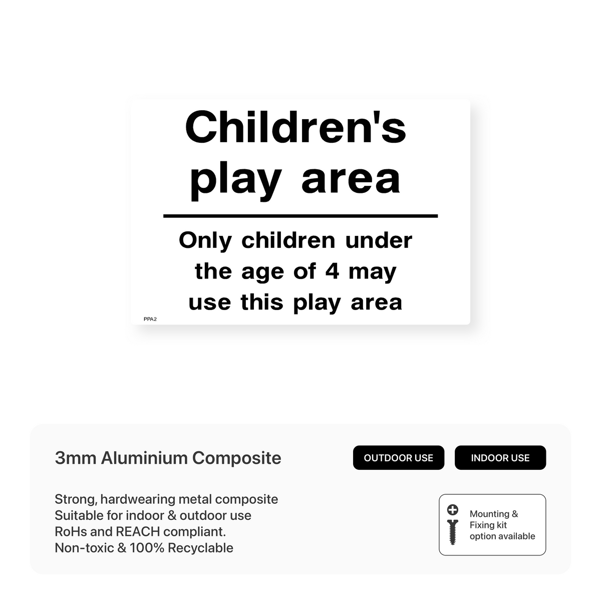 Playing Area. Sign Play Area for Children Under 4 Sign – Safety Signs & Stickers