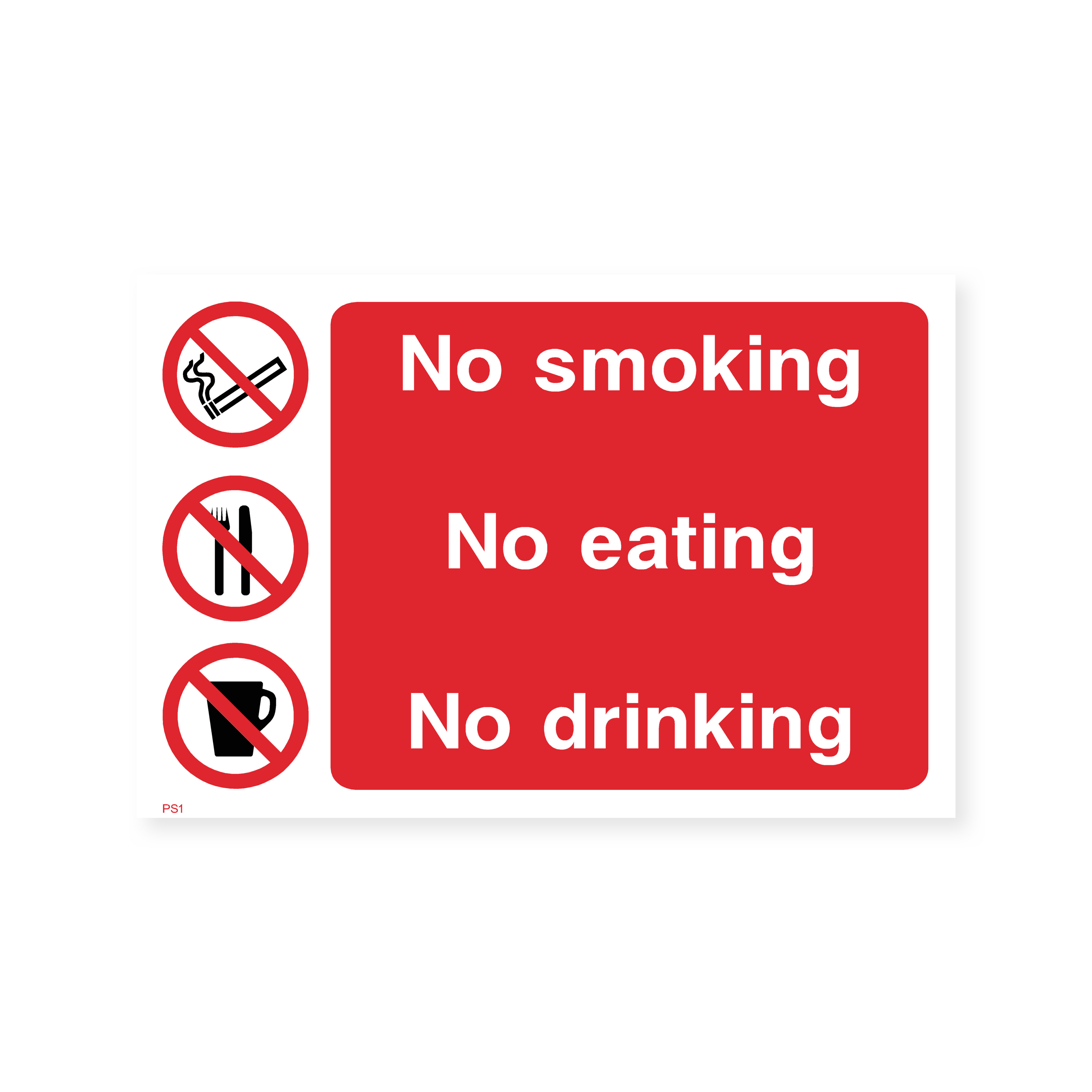 No Smoking, Eating or Drinking Sign - Safety Sign – Safety Signs & Stickers