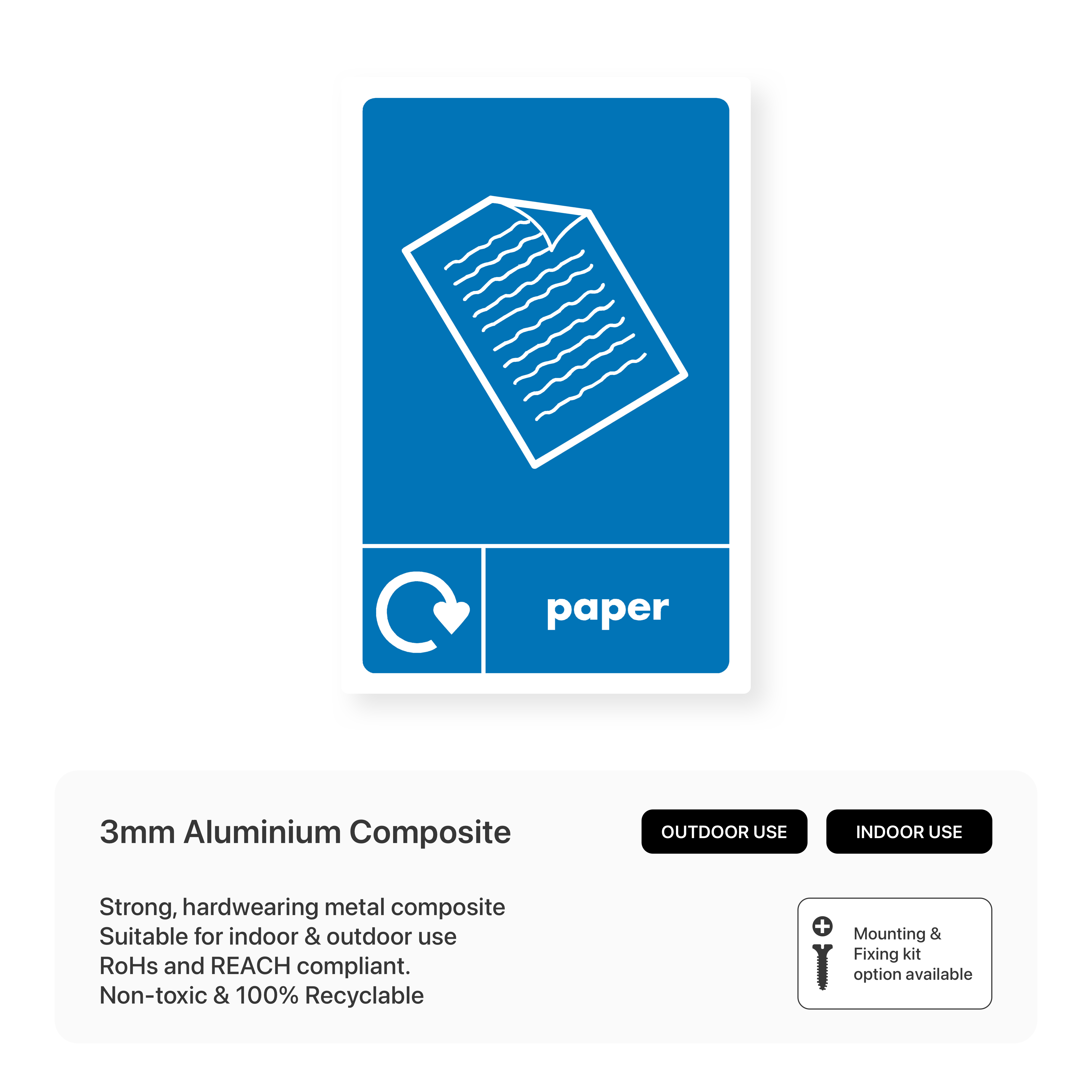Paper Signe Sign Paper Recycling Sign