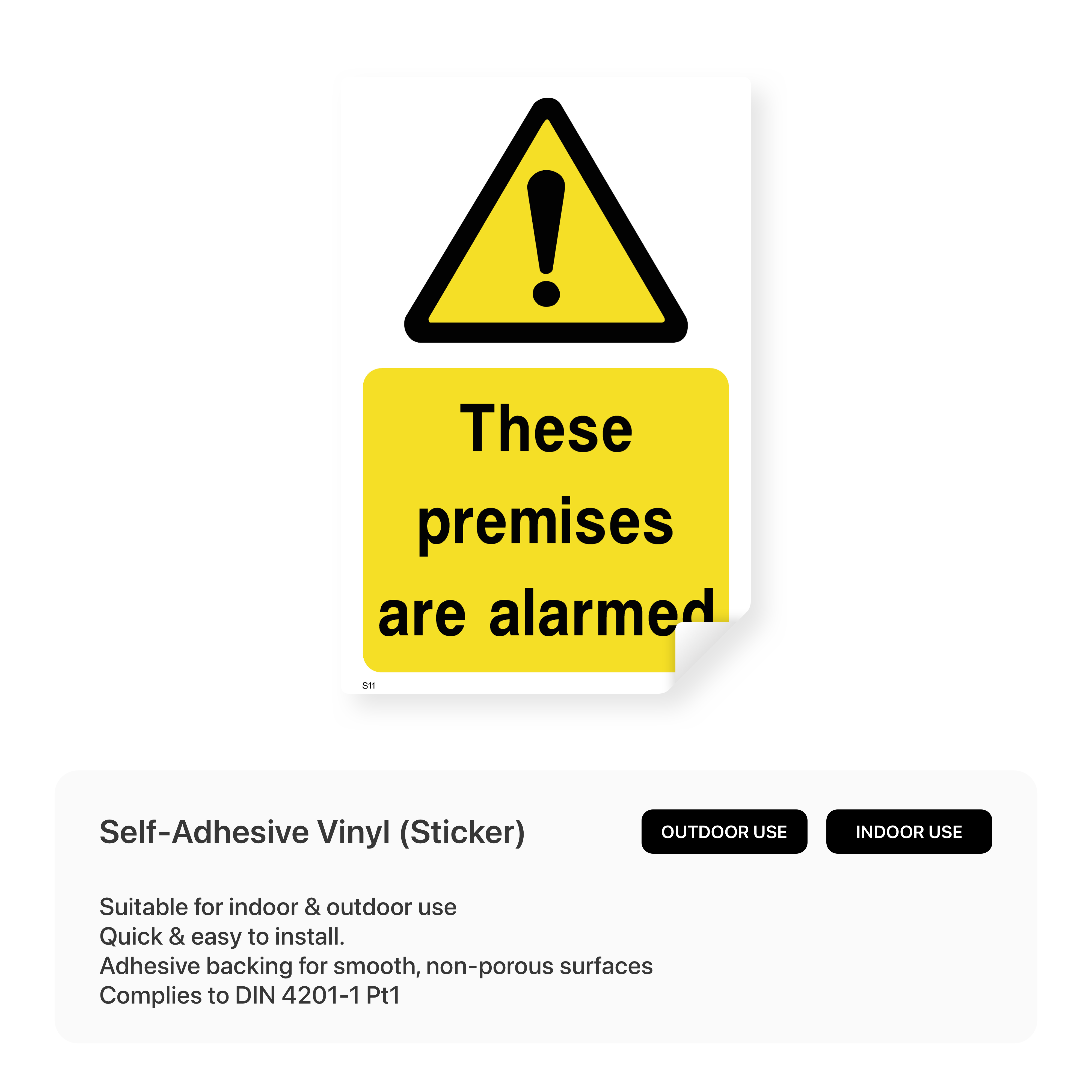 Premises Alarmed - Safety Sign (Portrait) – Safety Signs & Stickers