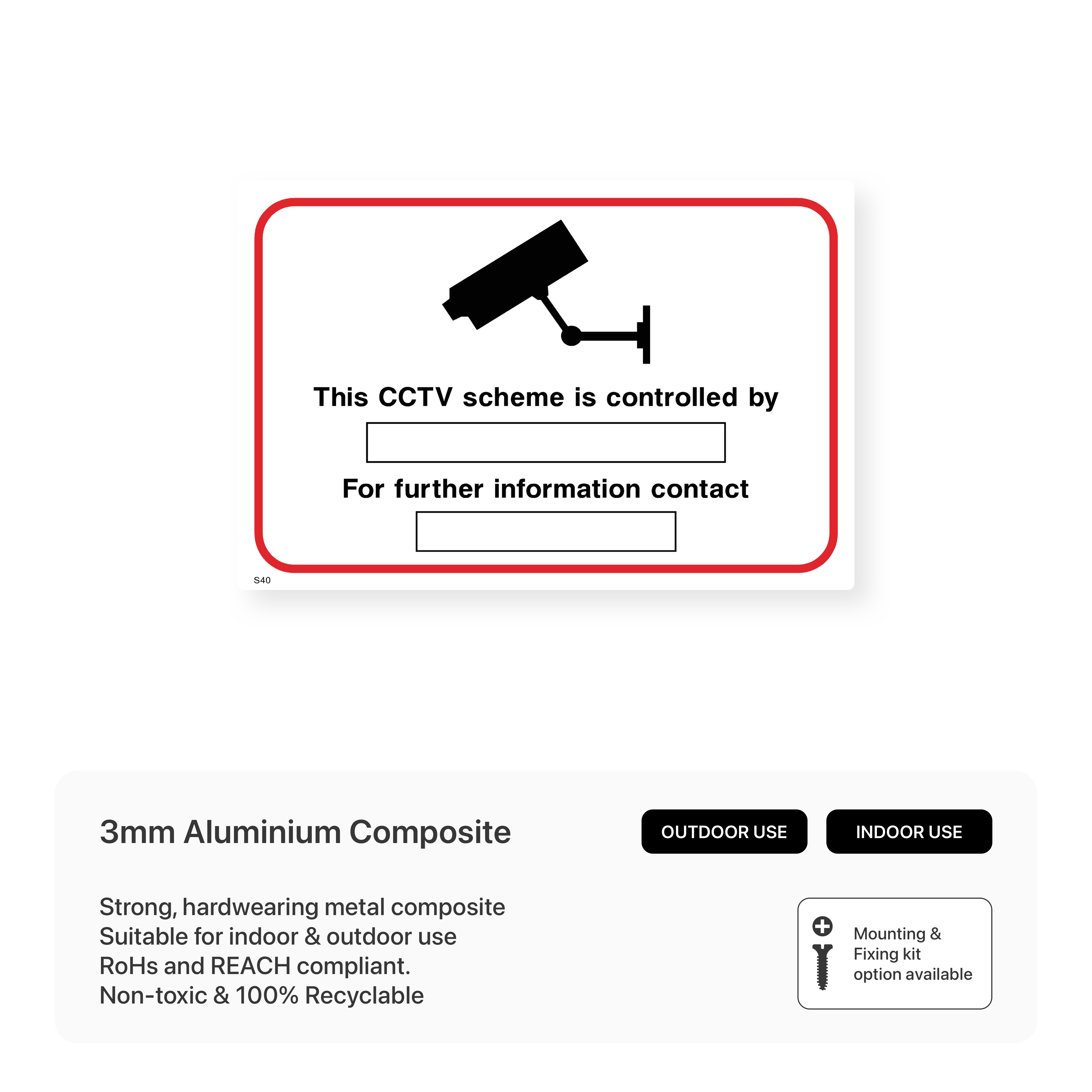CCTV Scheme Controlled By Sign – Safety Signs & Stickers