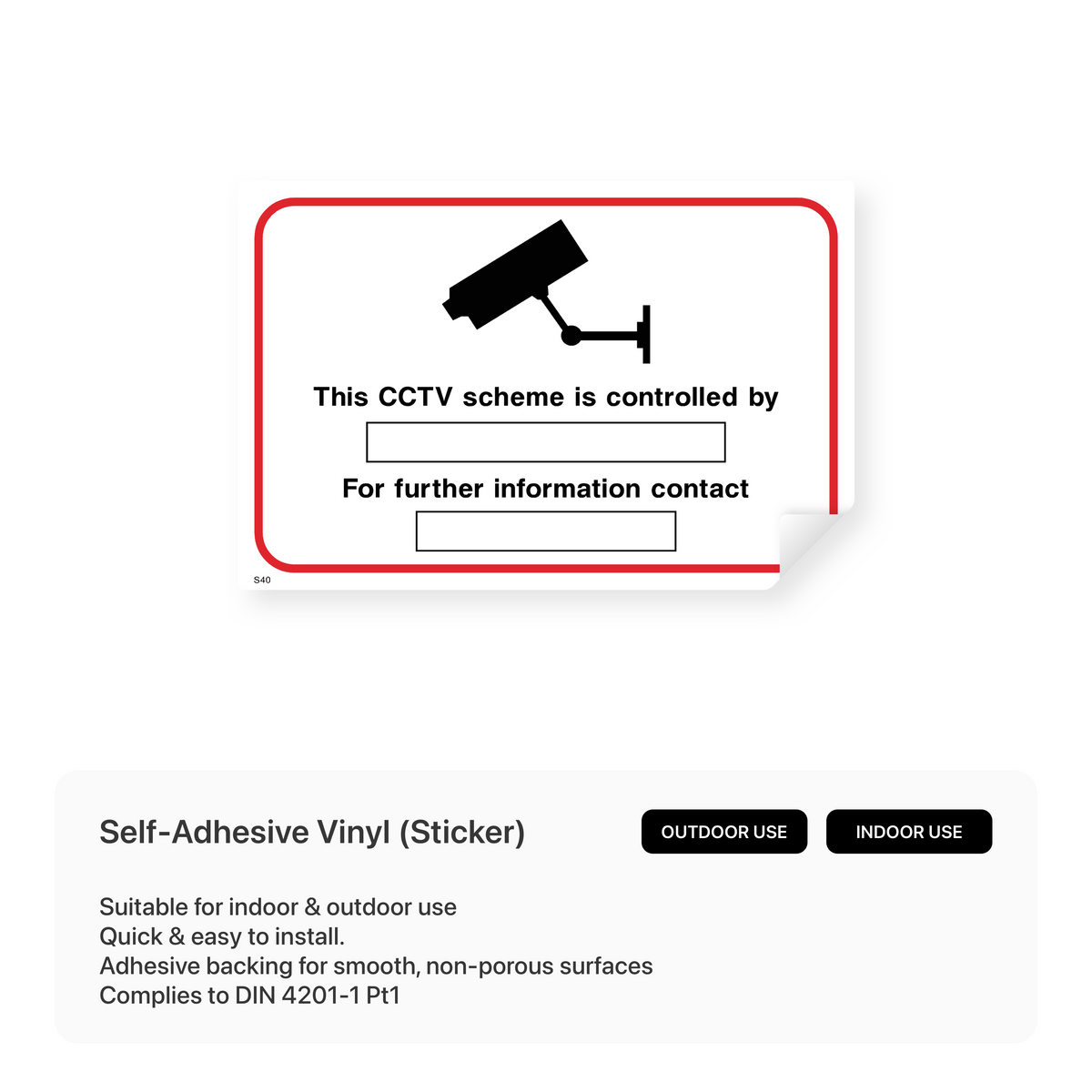File Sticker Cctv CCTV Scheme Controlled By Sign – Safety Signs & Stickers