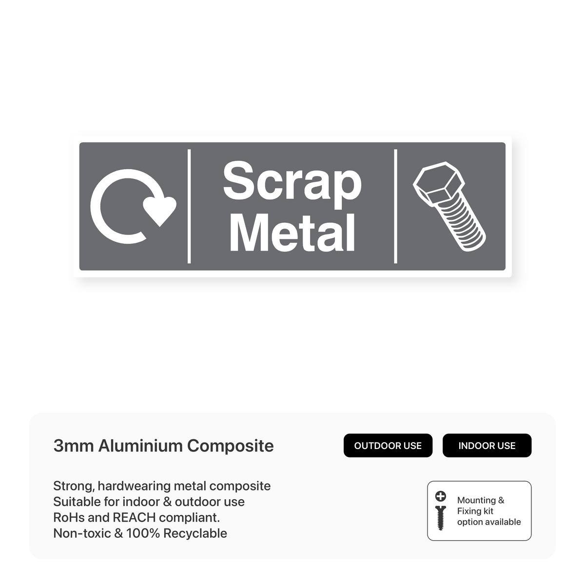 Scrap Metal Only Sign Scrap Metal Recycling - Safety Sign – Safety Signs & Stickers
