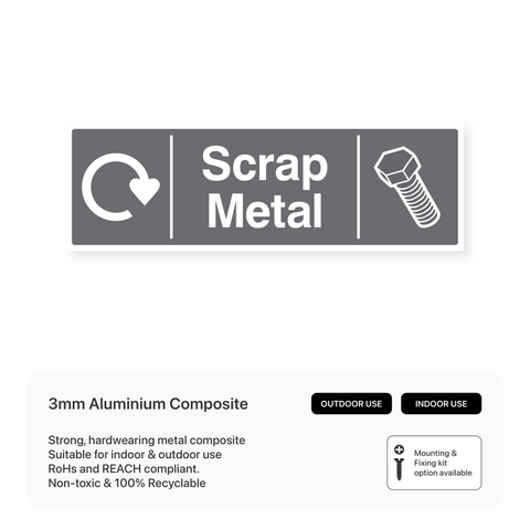 Scrap Metal Only Sign Scrap Metal Recycling - Safety Sign – Safety Signs & Stickers