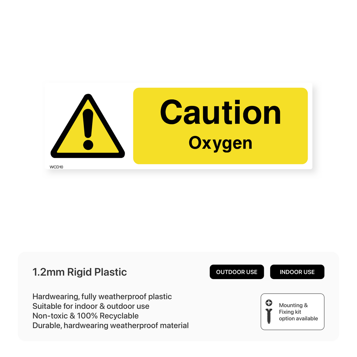 O2 Sensor Safety Signage Caution Oxygen Sign – Safety Signs & Stickers