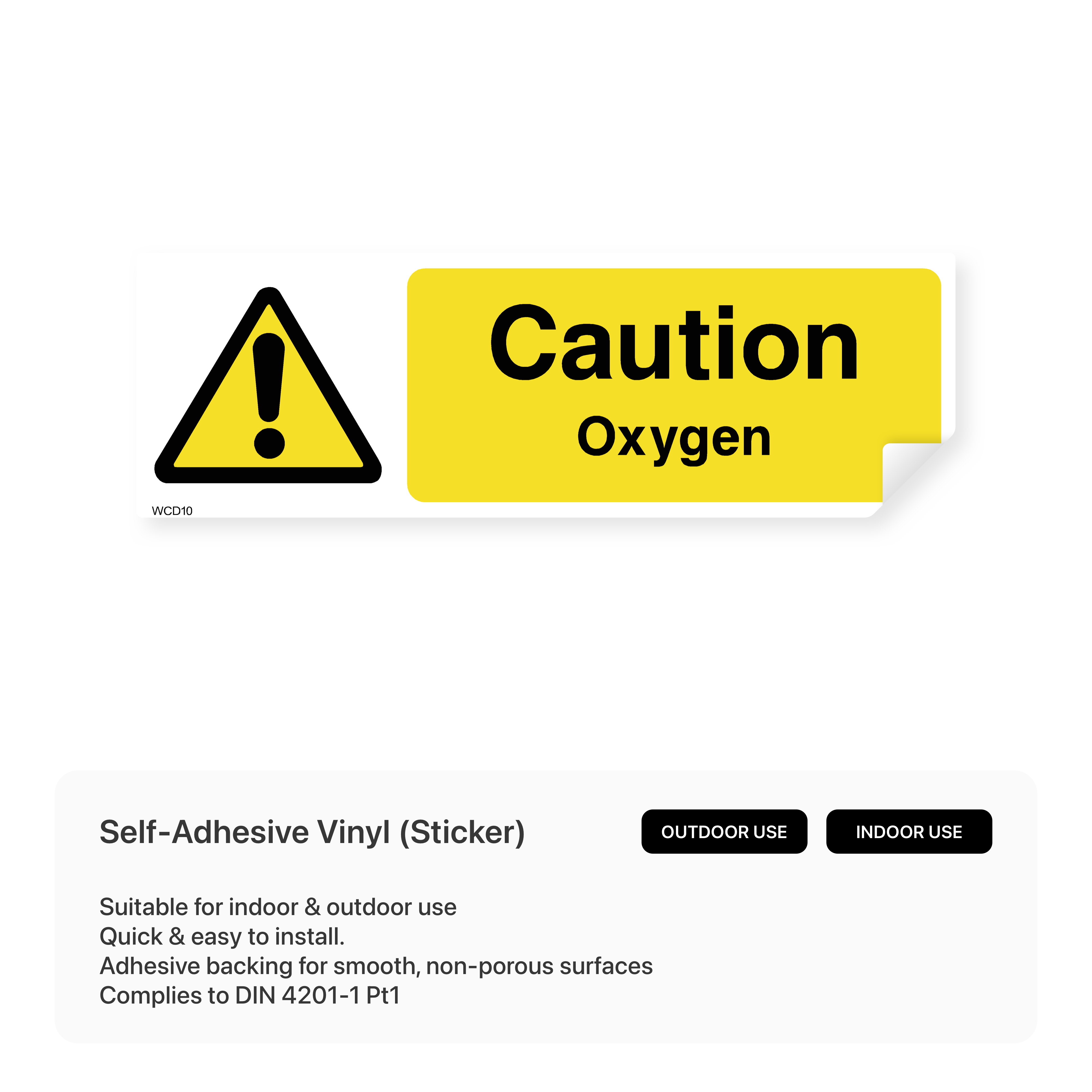 Caution Oxygen Sign – Safety Signs & Stickers
